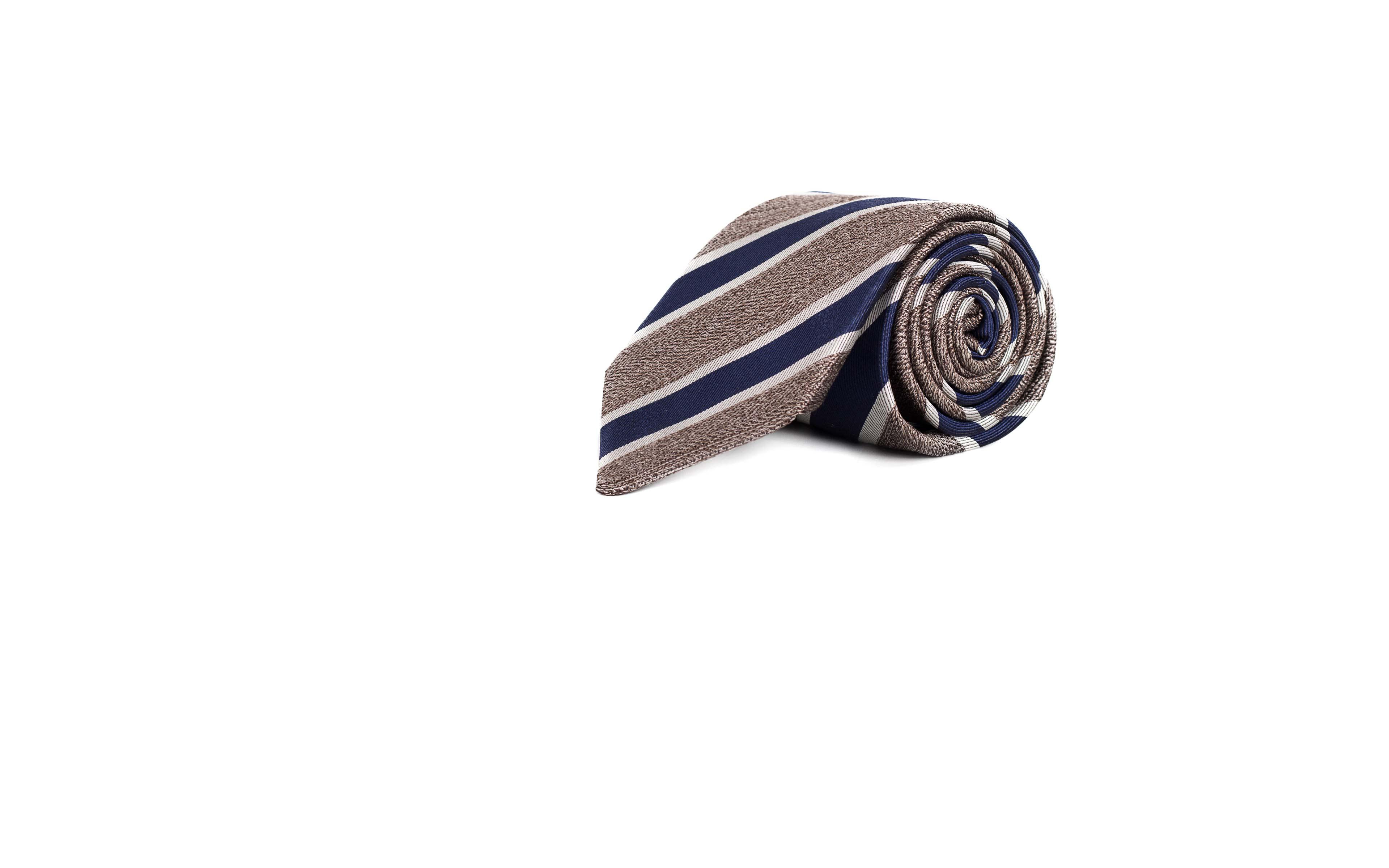 Navy & Khaki Silk Tie