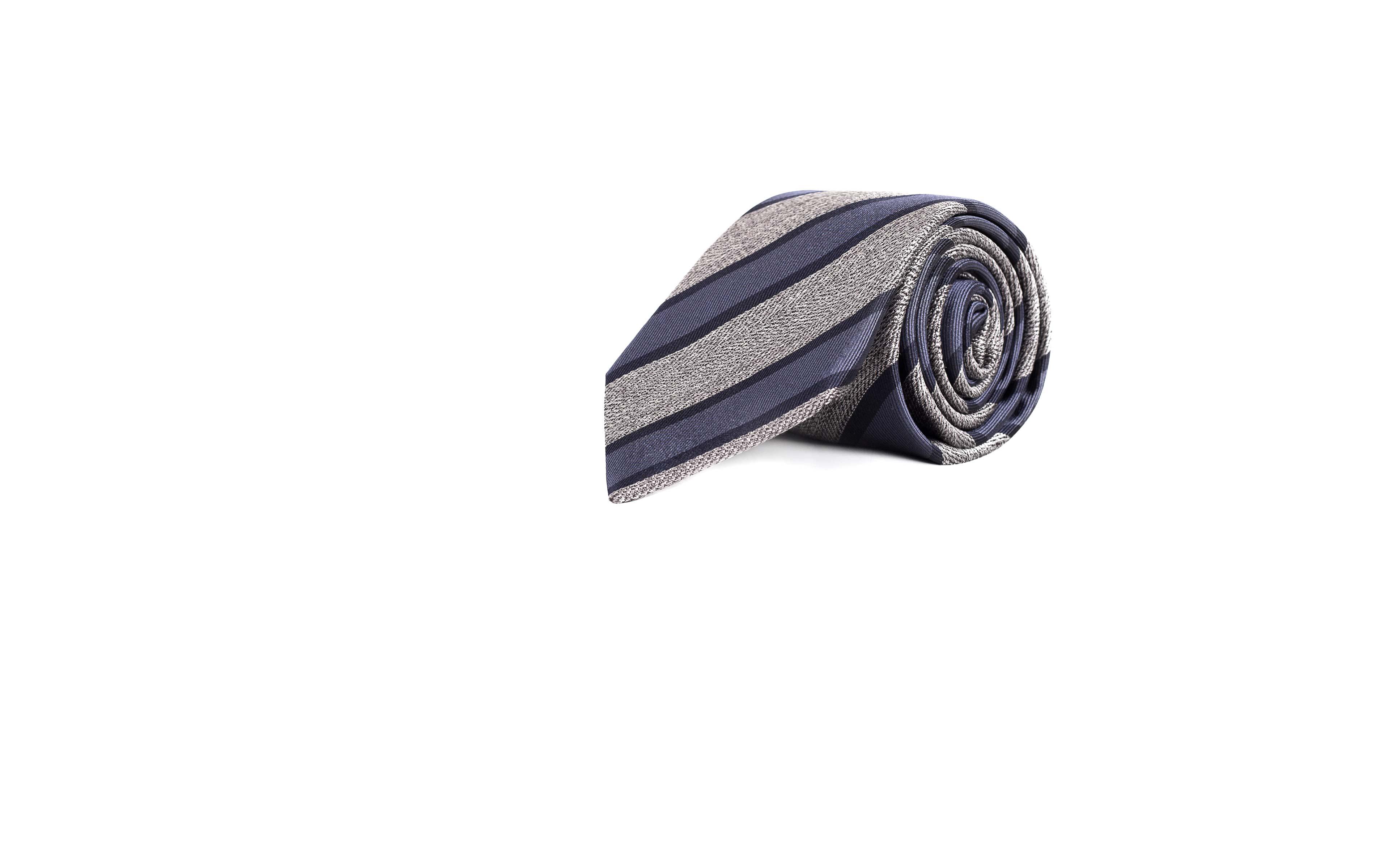 Navy & Grey Silk Tie