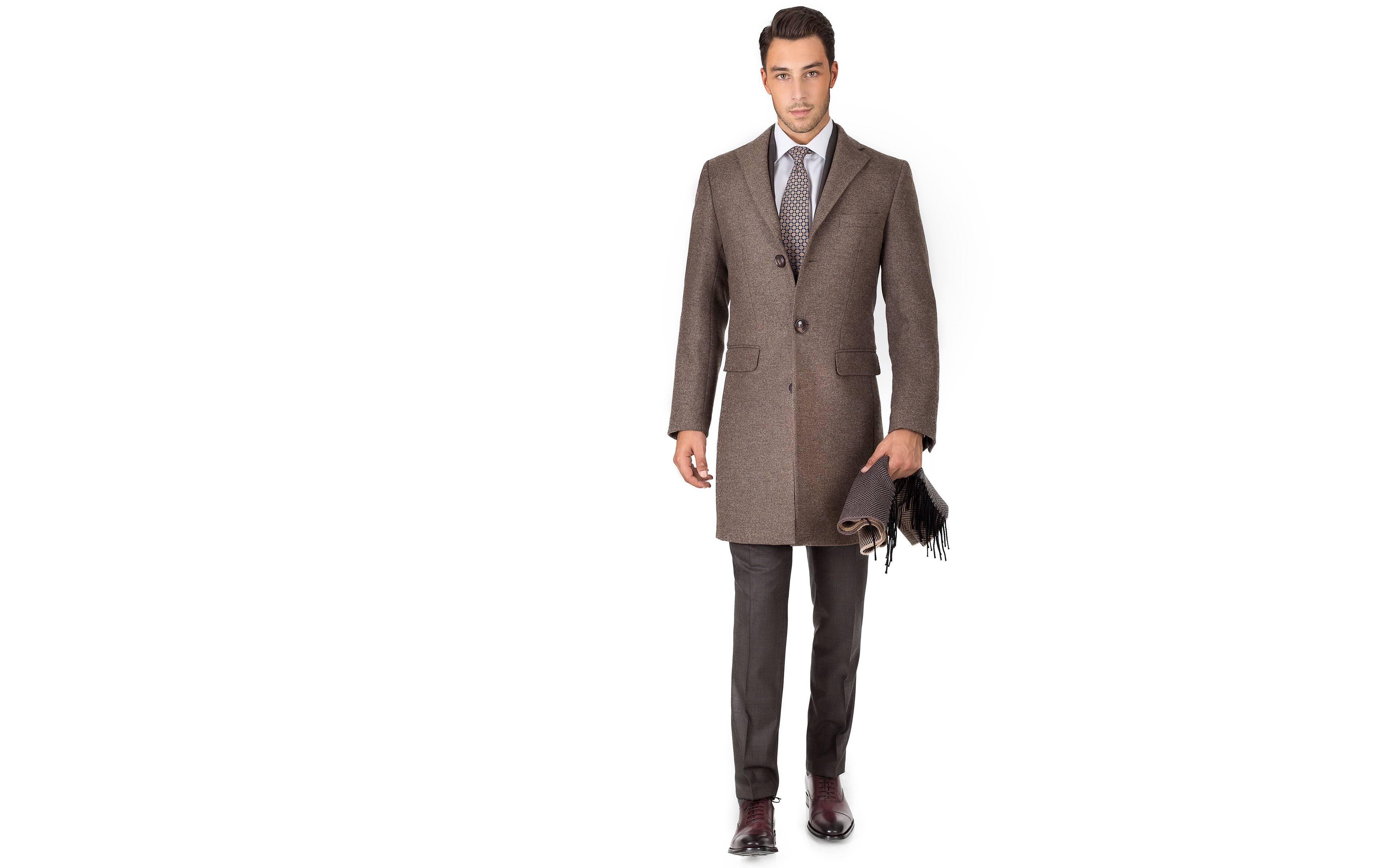 Coat in Brown Wool-Cashmere