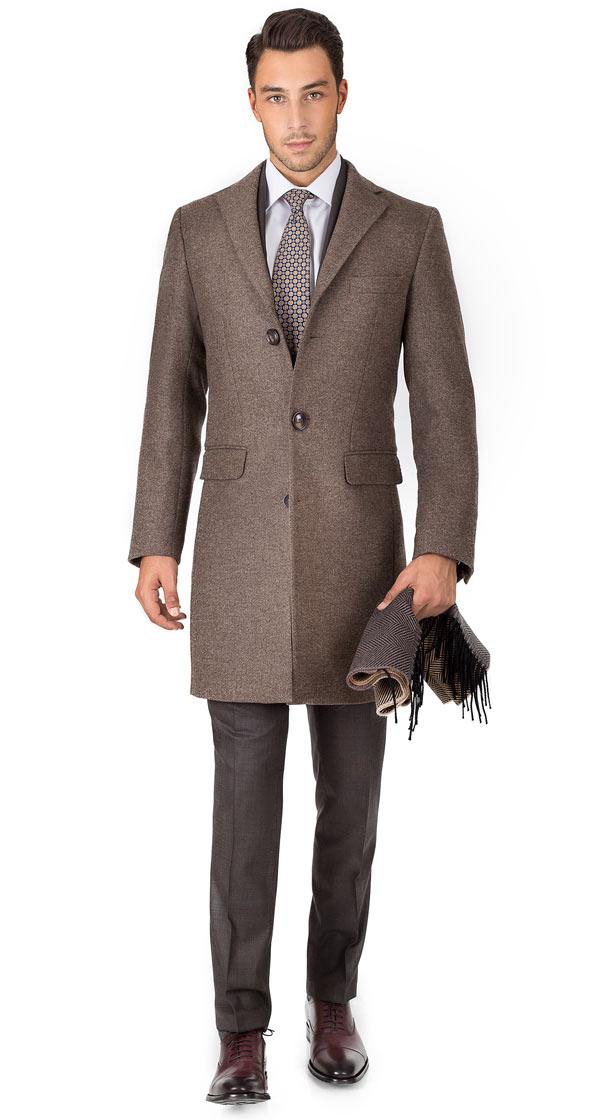 THE W. Coat in Brown Wool-Cashmere