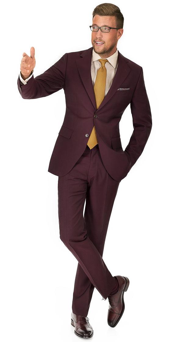 Burgundy Wool & Mohair Suit