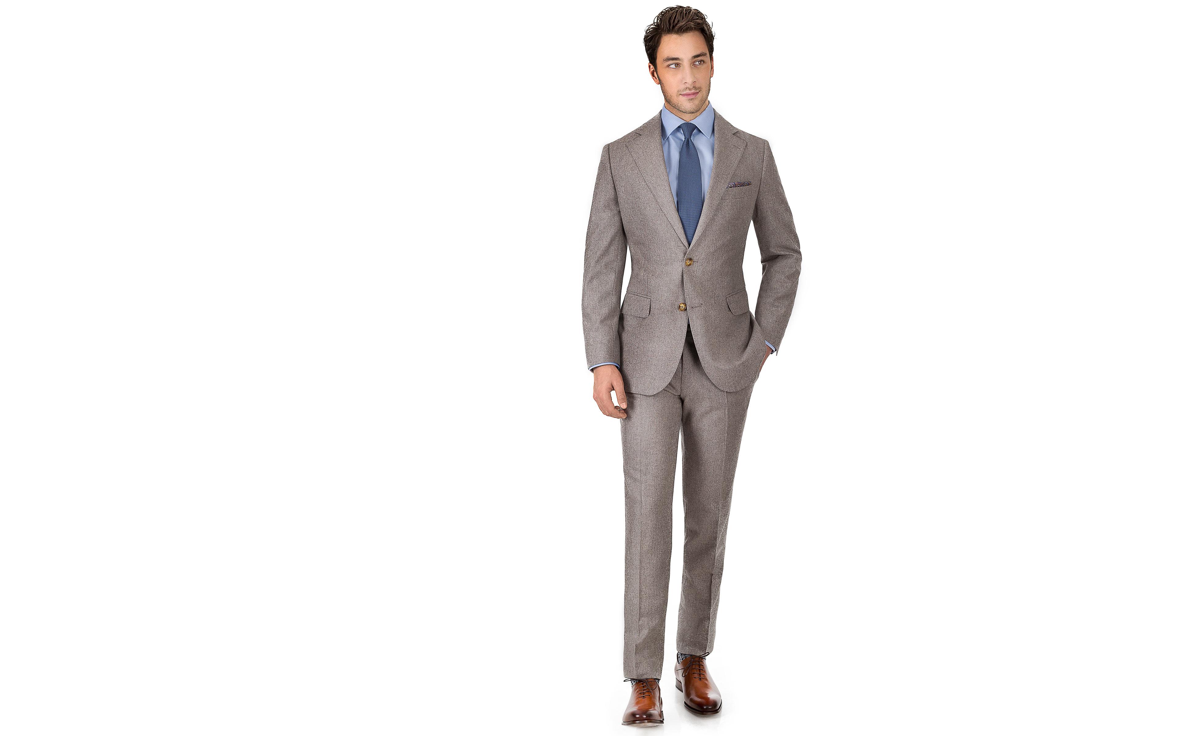 Light Brown Wool Flannel Suit