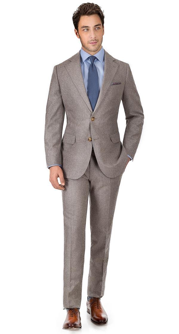 Light Brown Wool Flannel Suit