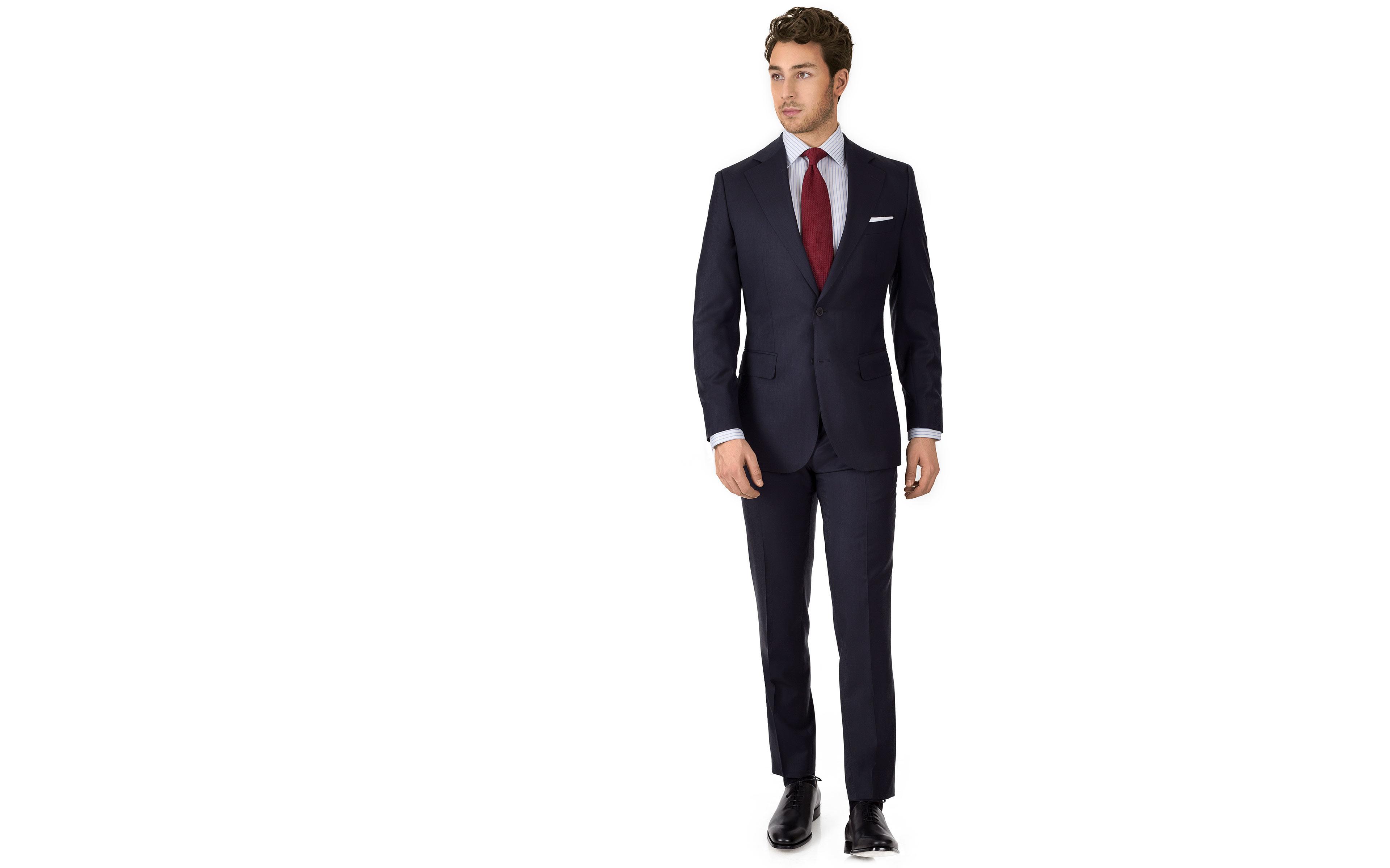 Vendetta Premium Dark Navy Sharkskin Suit