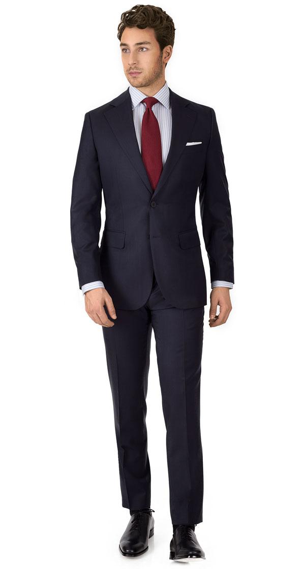 Vendetta Premium Dark Navy Sharkskin Suit