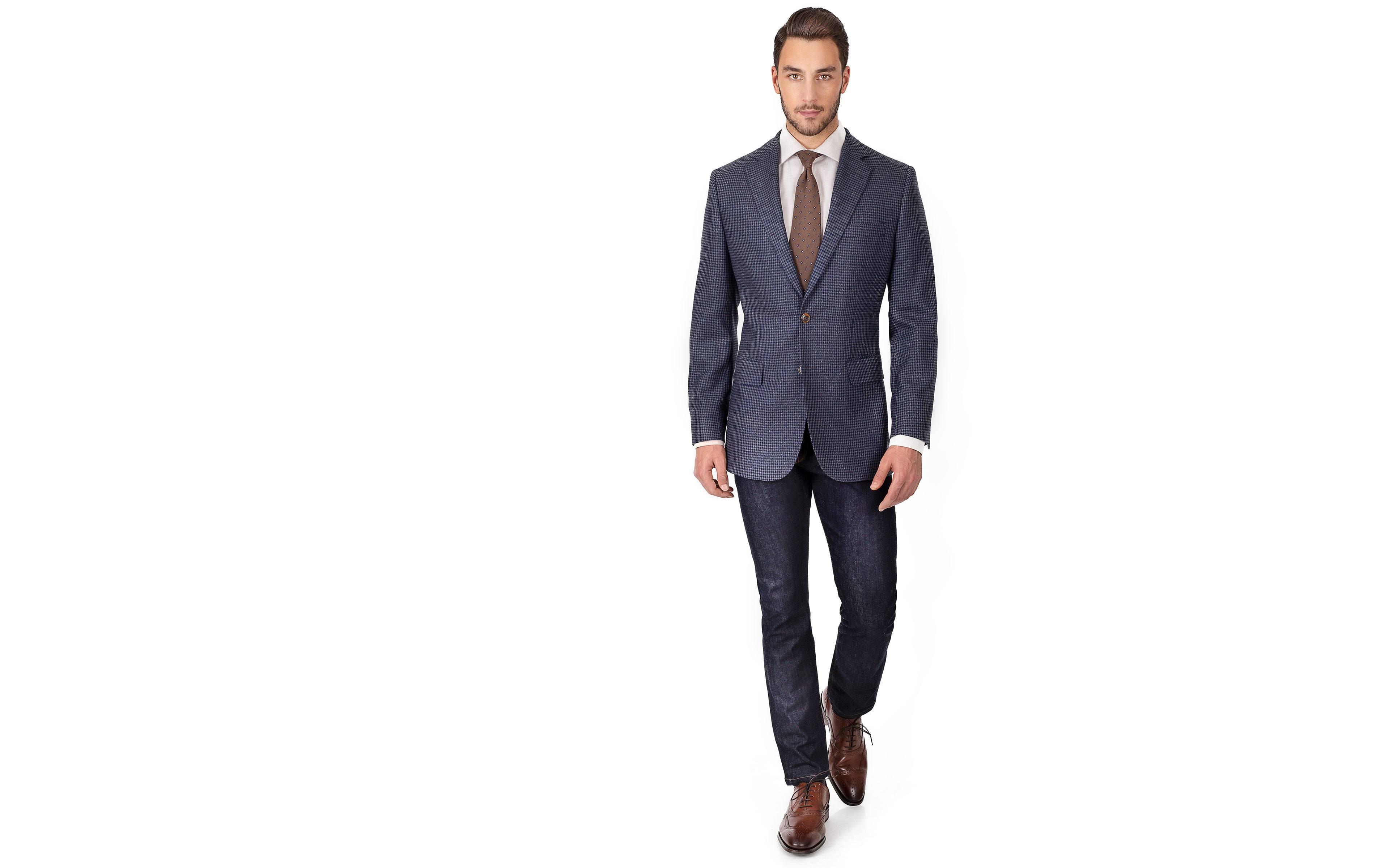 Navy & Grey Wool-Silk Sport Coat