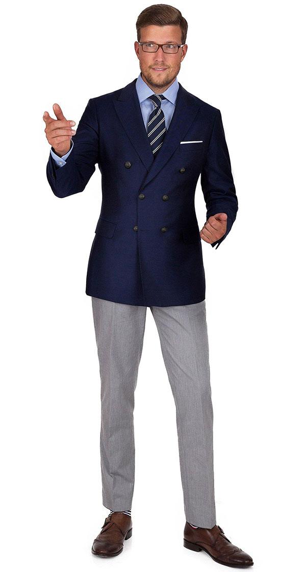 11 oz Navy Serge Blazer with Brass Buttons