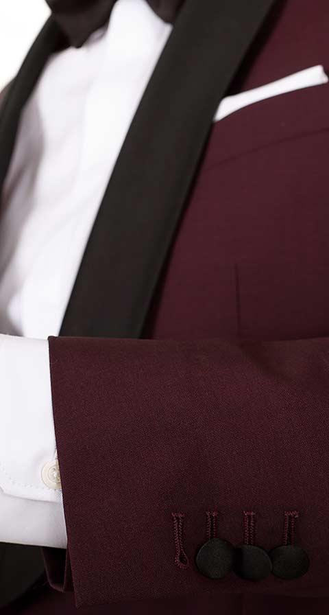 Burgundy Wool & Mohair Dinner Suit