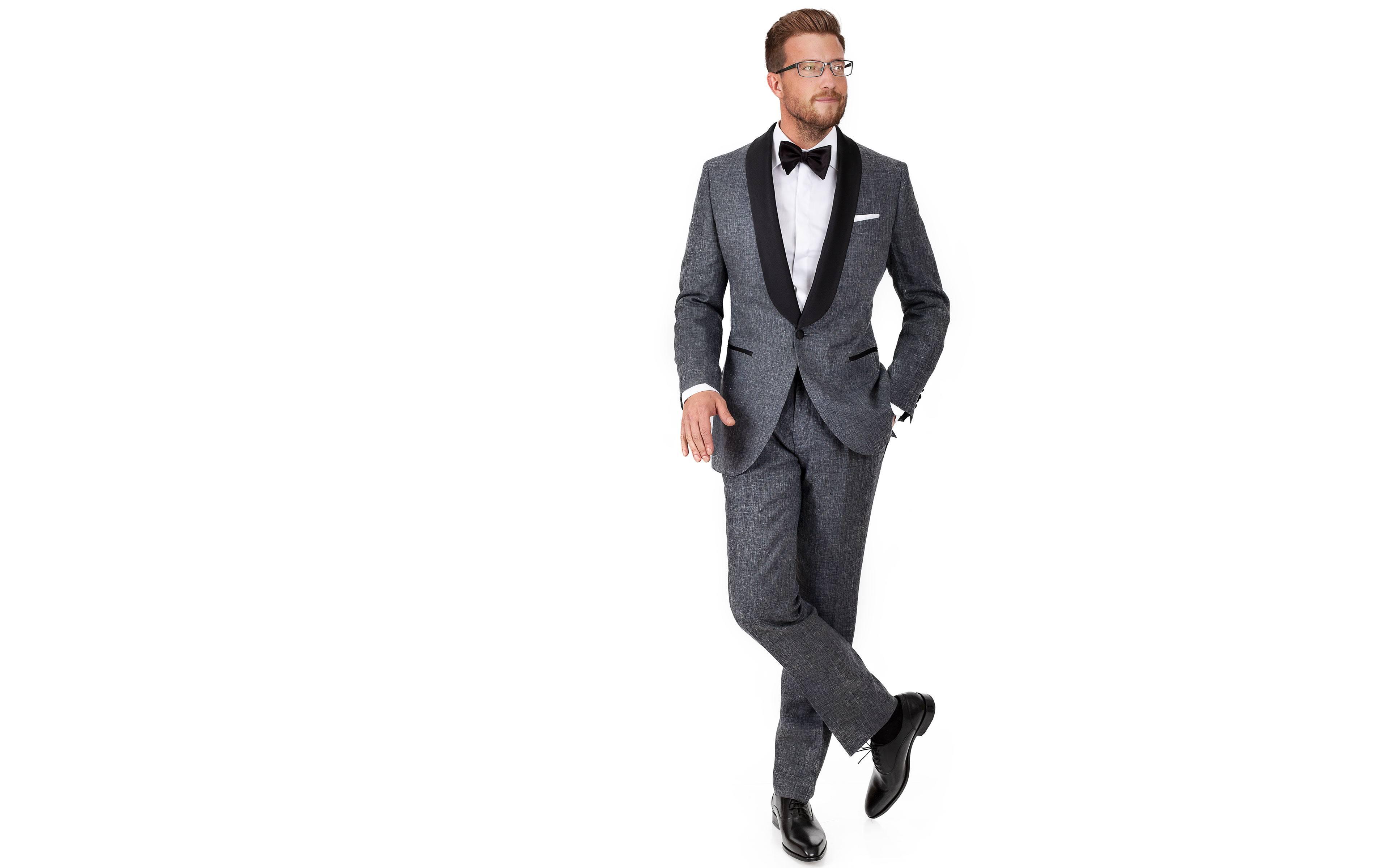 Dark Grey Linen Tuxedo