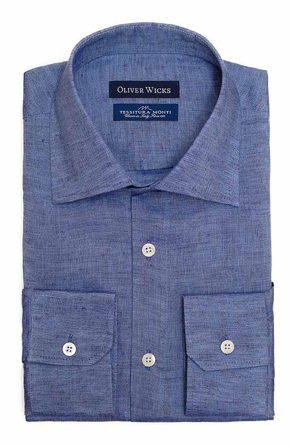 Denim Blue Linen Shirt