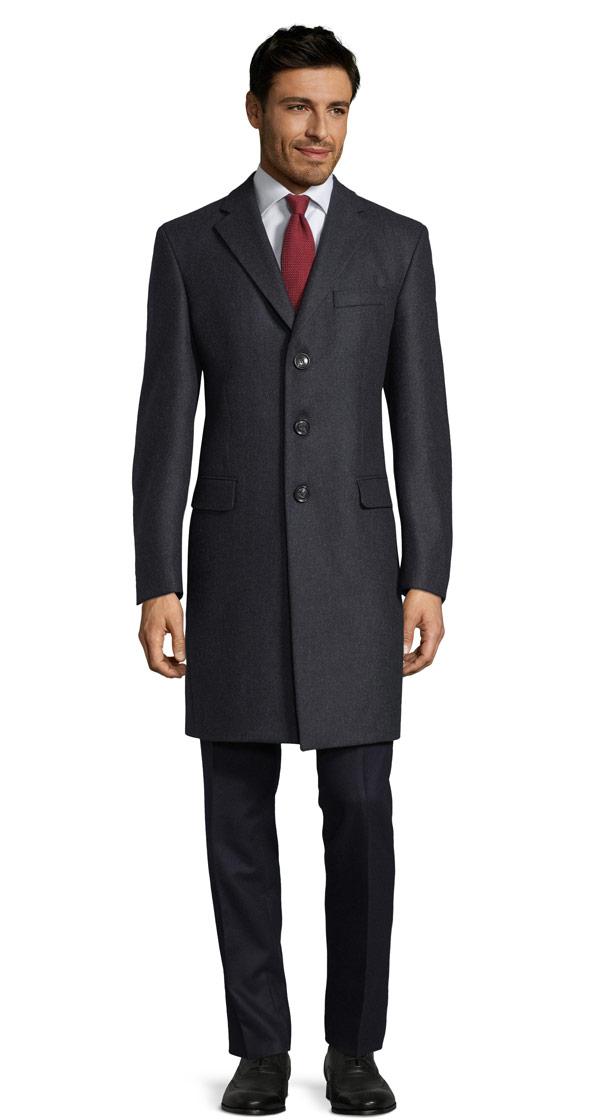 THE W. Coat in Solid Charcoal Wool