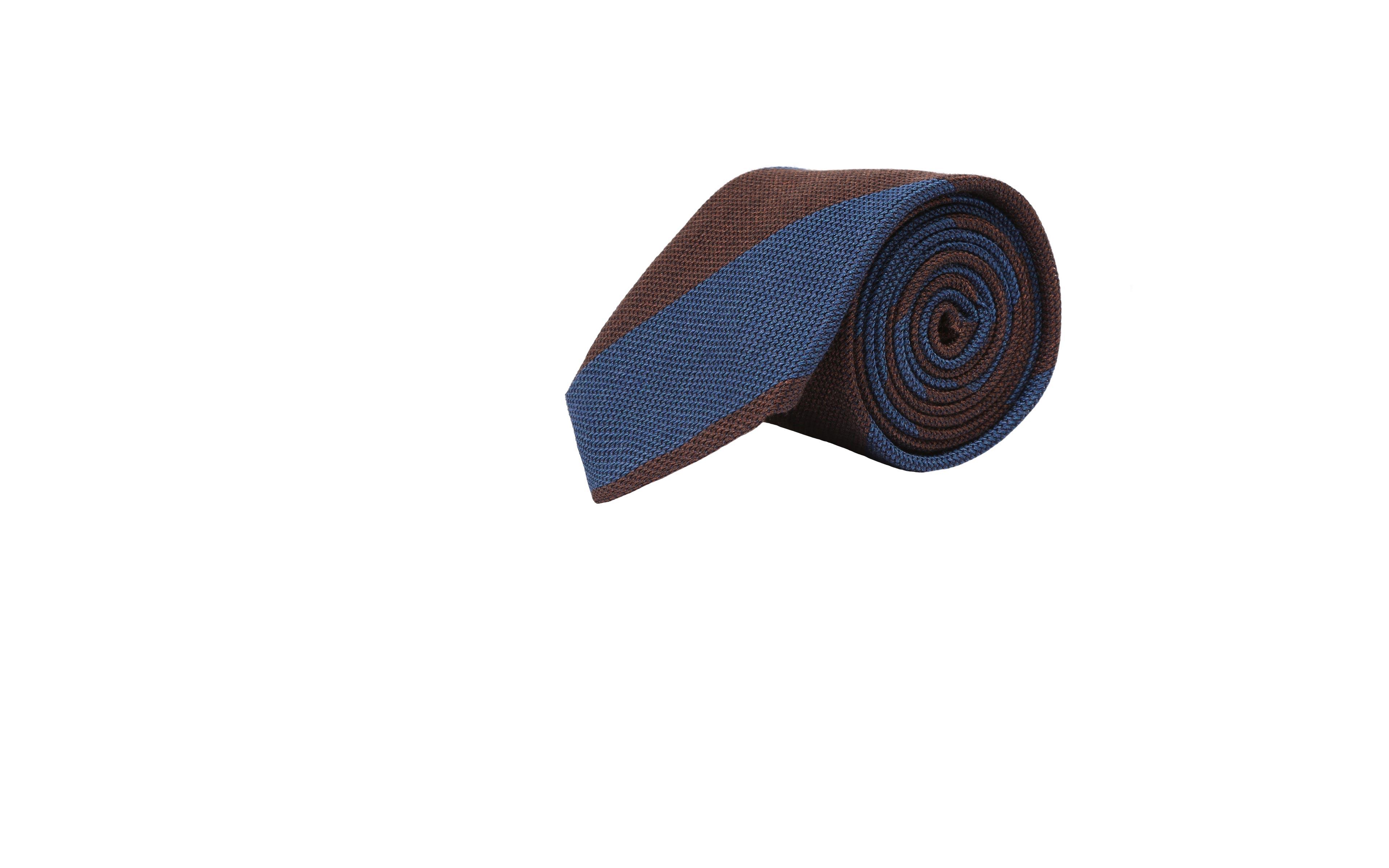 Blue & Brown Grenadine Silk Tie