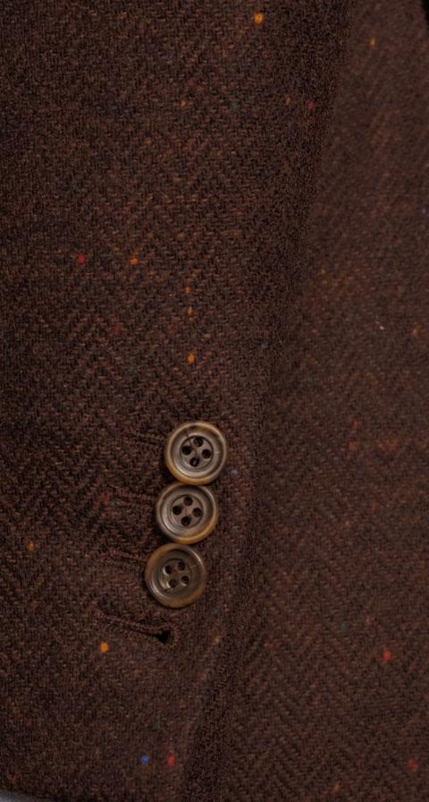 Rich Tobacco Donegal Herringbone Tweed Blazer