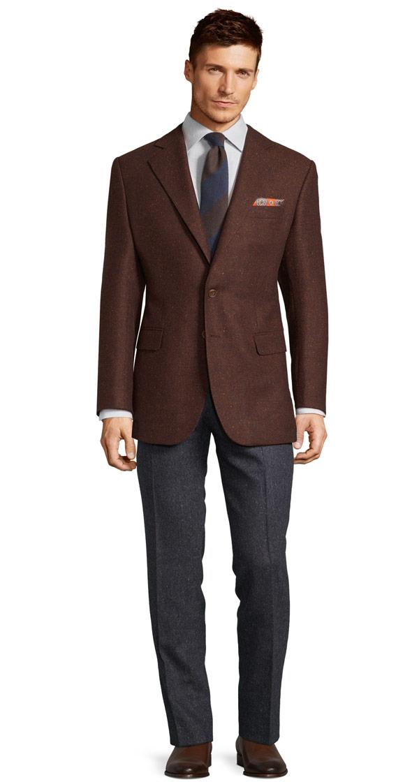 Rich Tobacco Donegal Herringbone Tweed Blazer