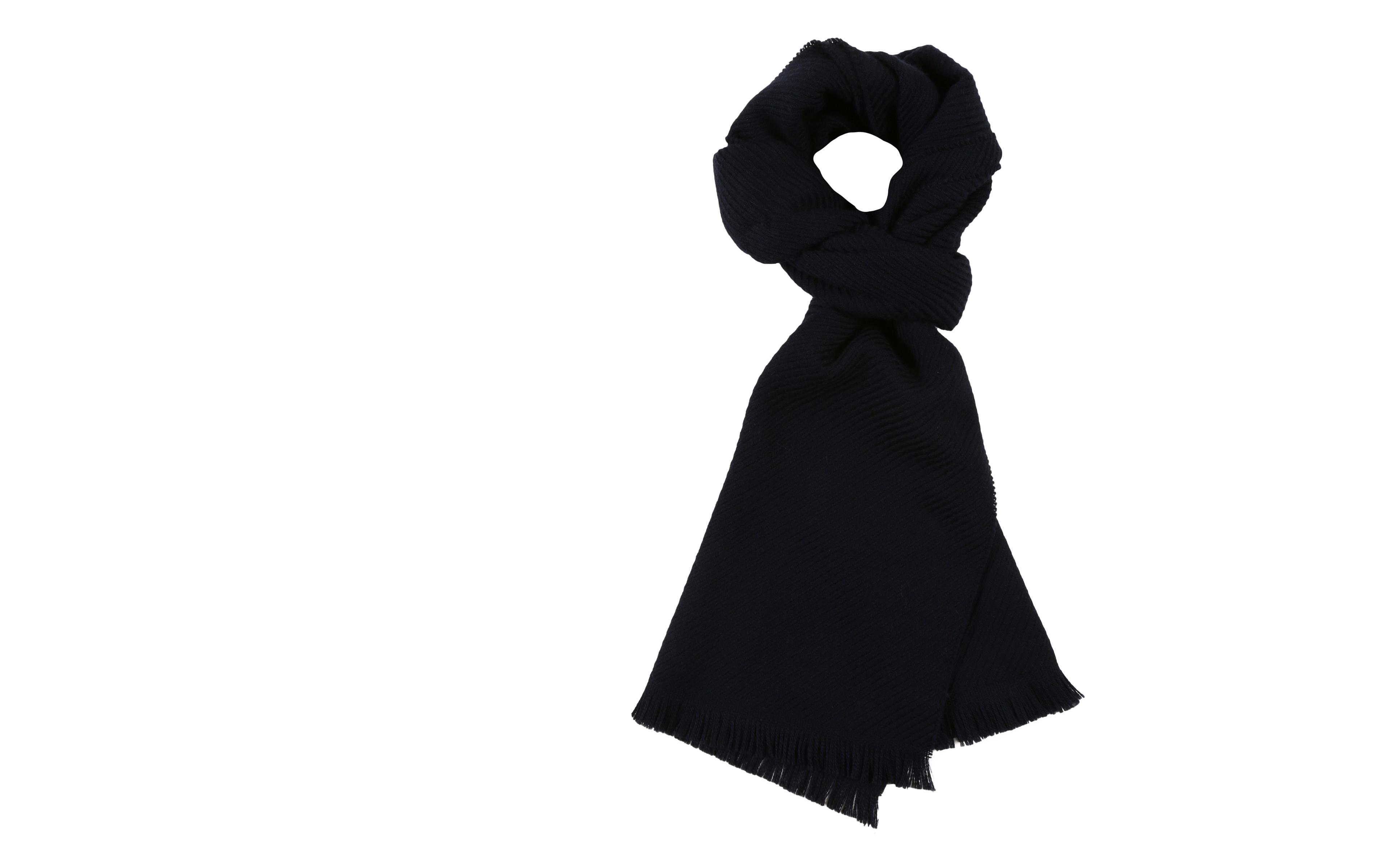 Solid Navy Wool Scarf