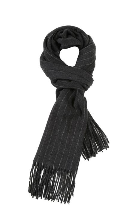 Dark Grey Striped Wool scarf