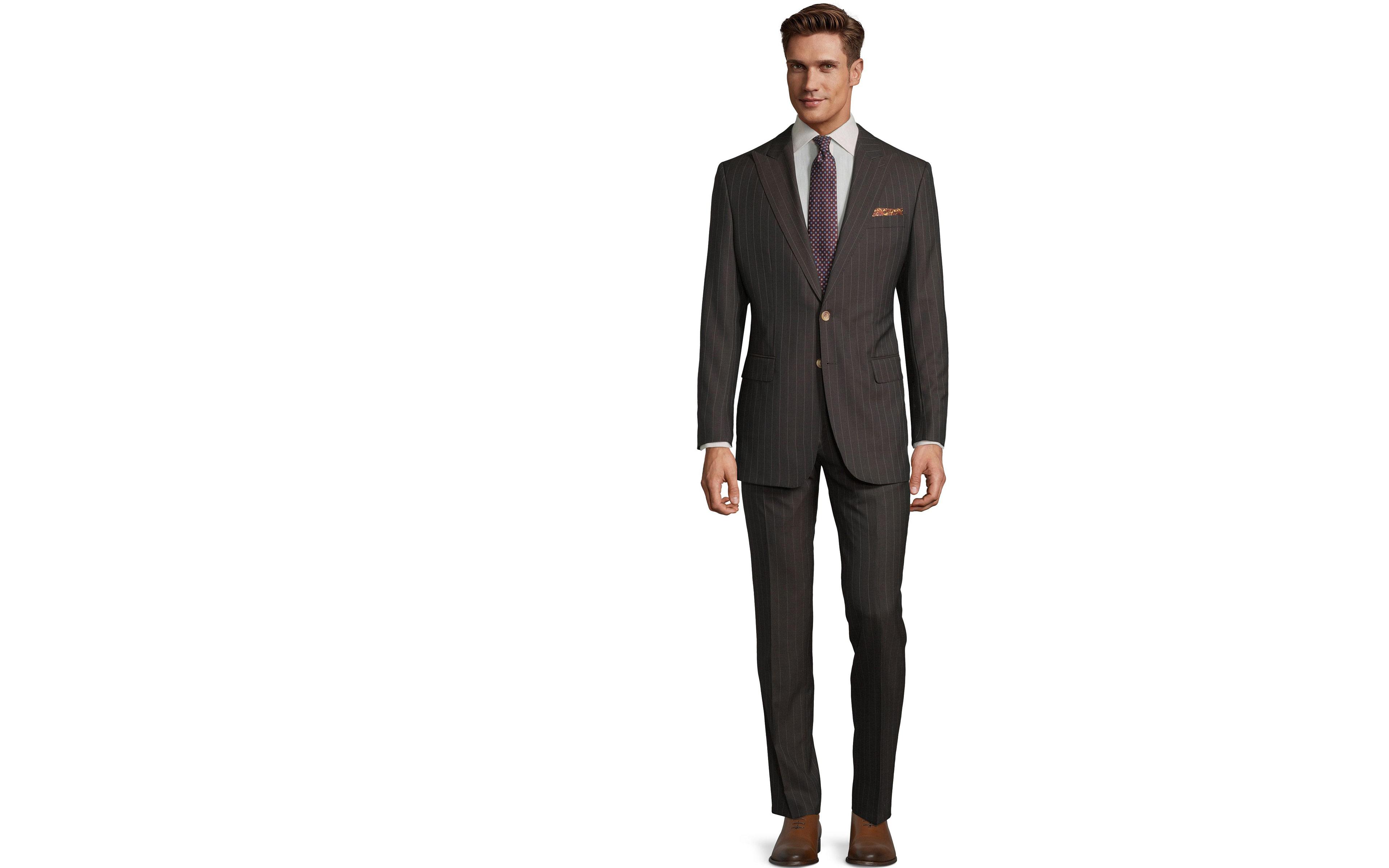 Vendetta Premium Brown Pinstripe Suit