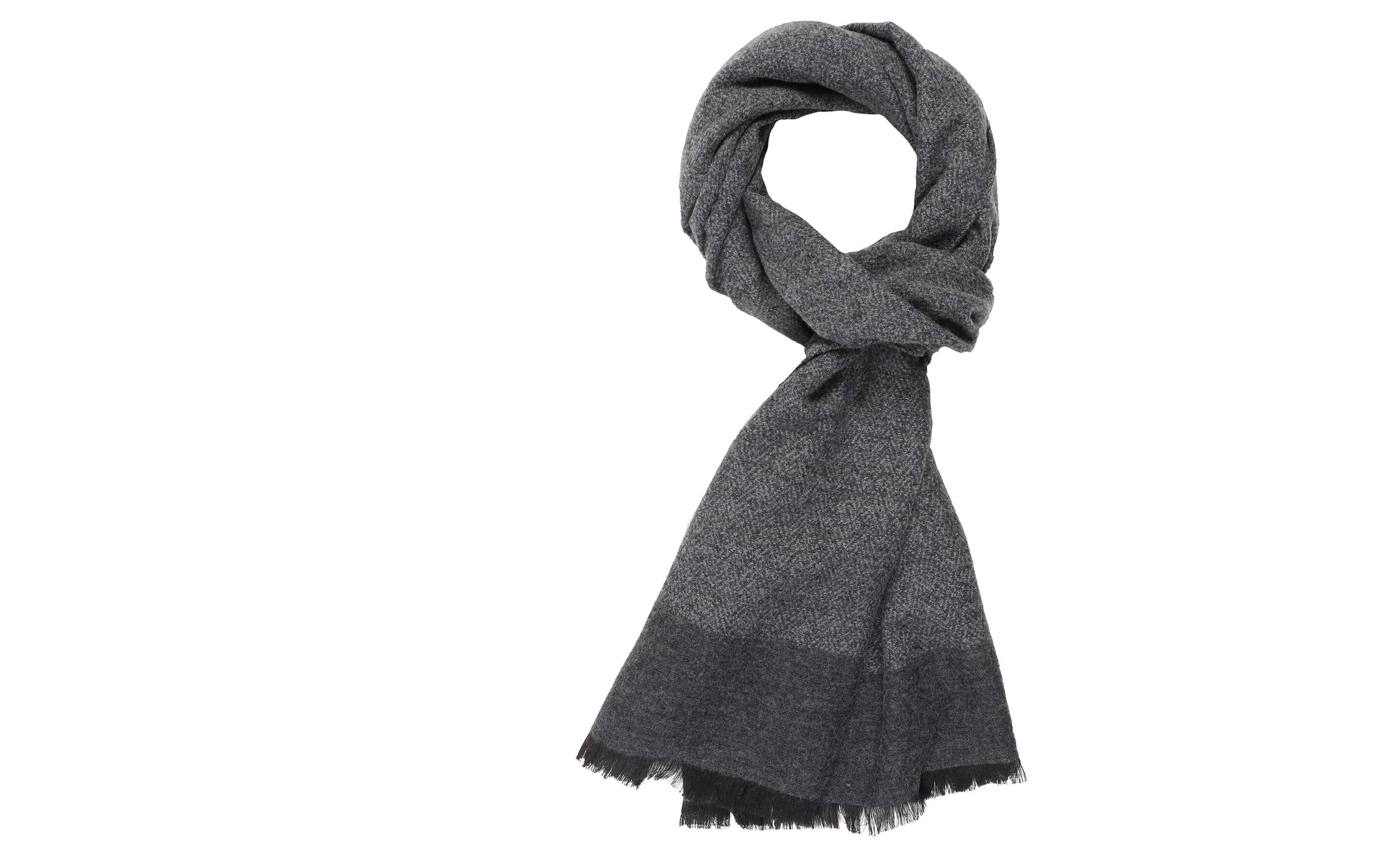 Grey Melange Wool & Silk Scarf