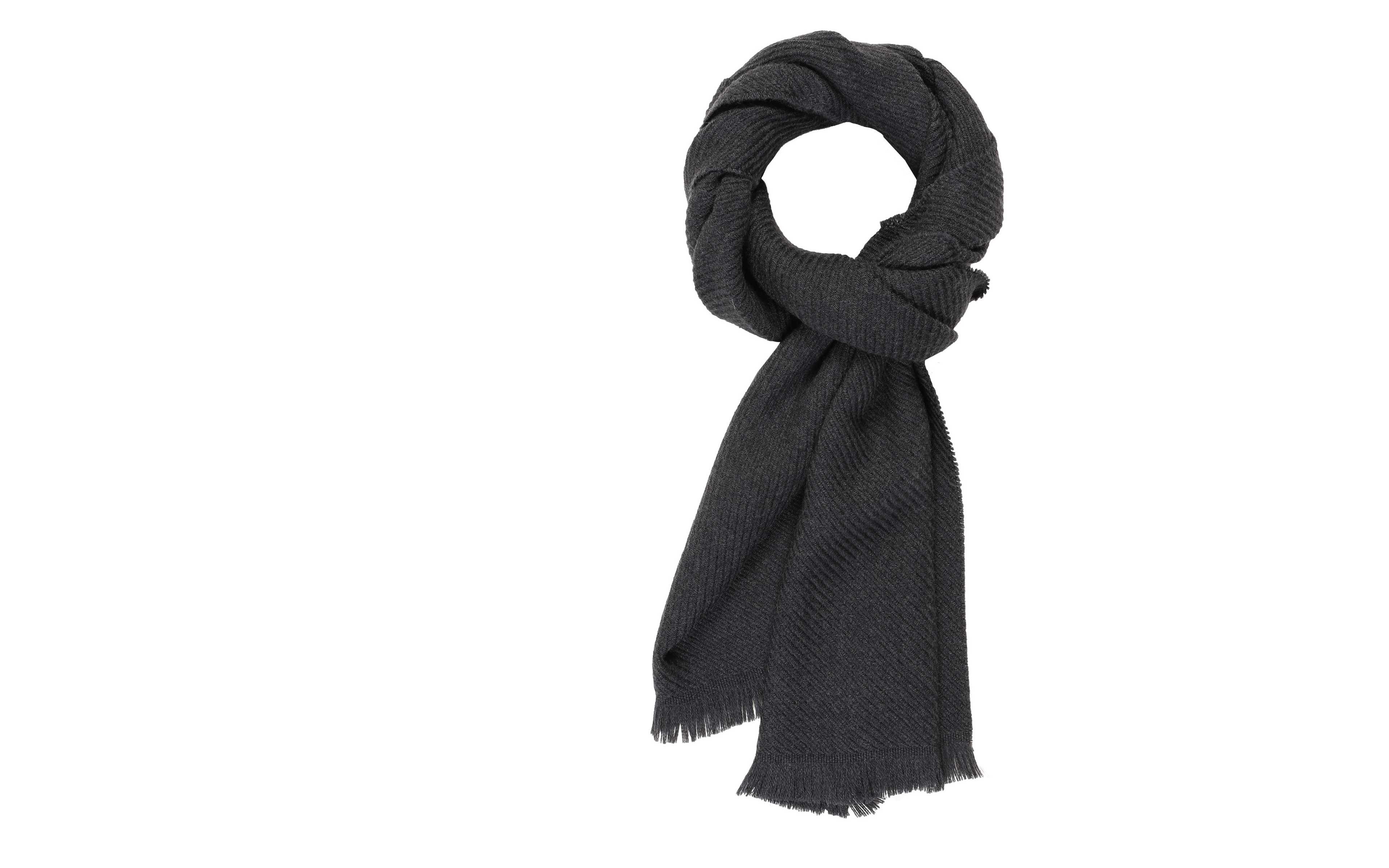 Solid Charcoal Wool Scarf