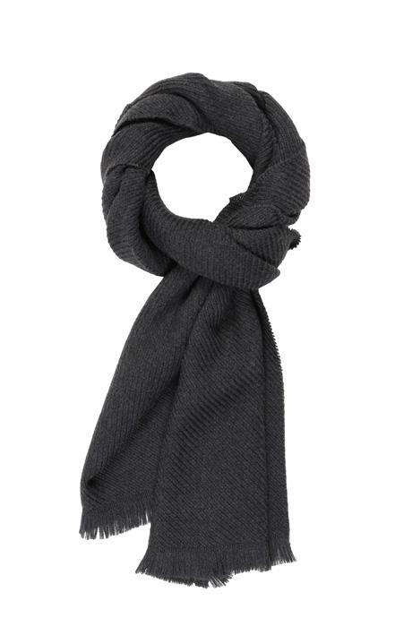 Solid Charcoal Wool Scarf