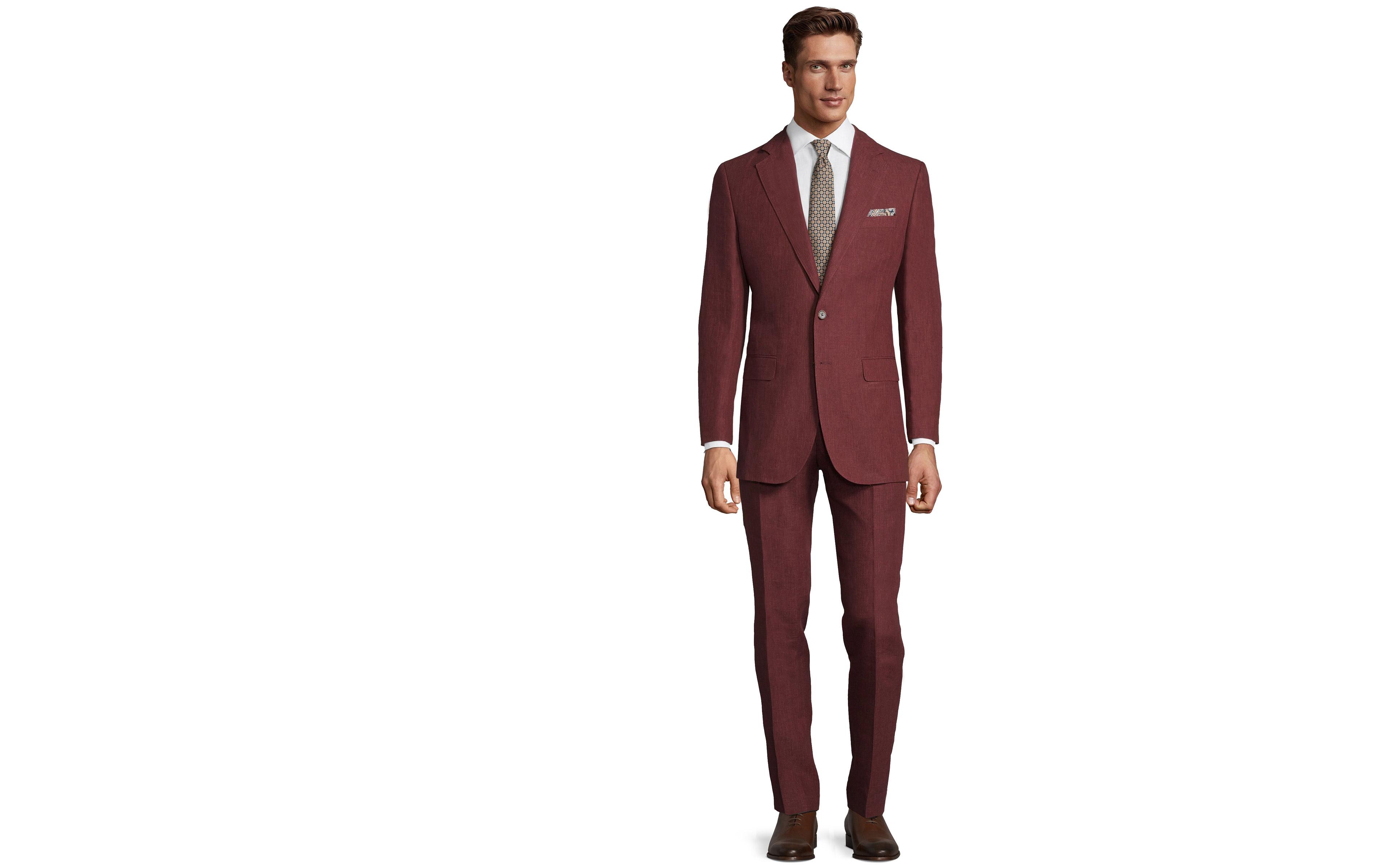 Intense Ruby Red Linen Suit