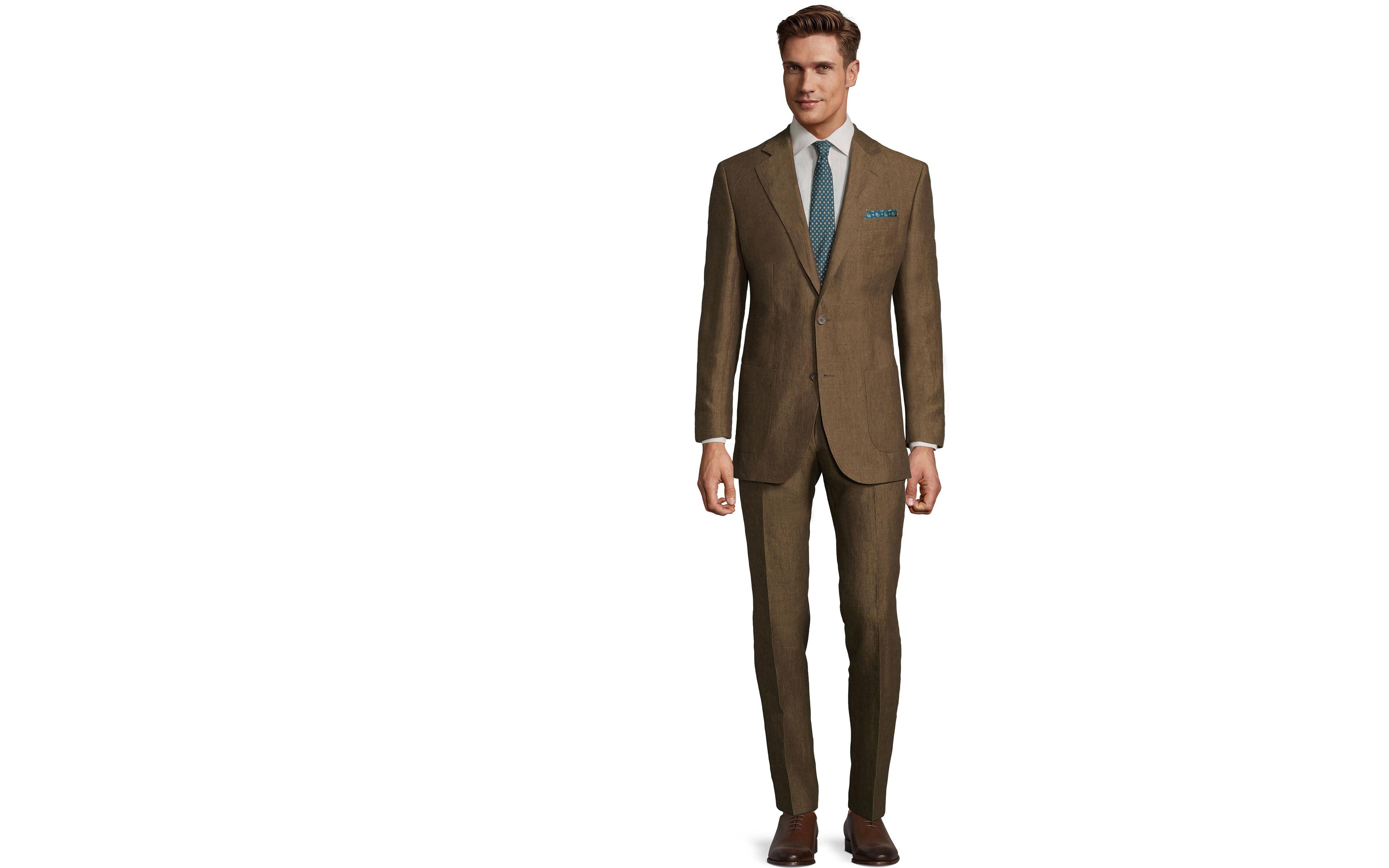 Natural Brown Linen Suit