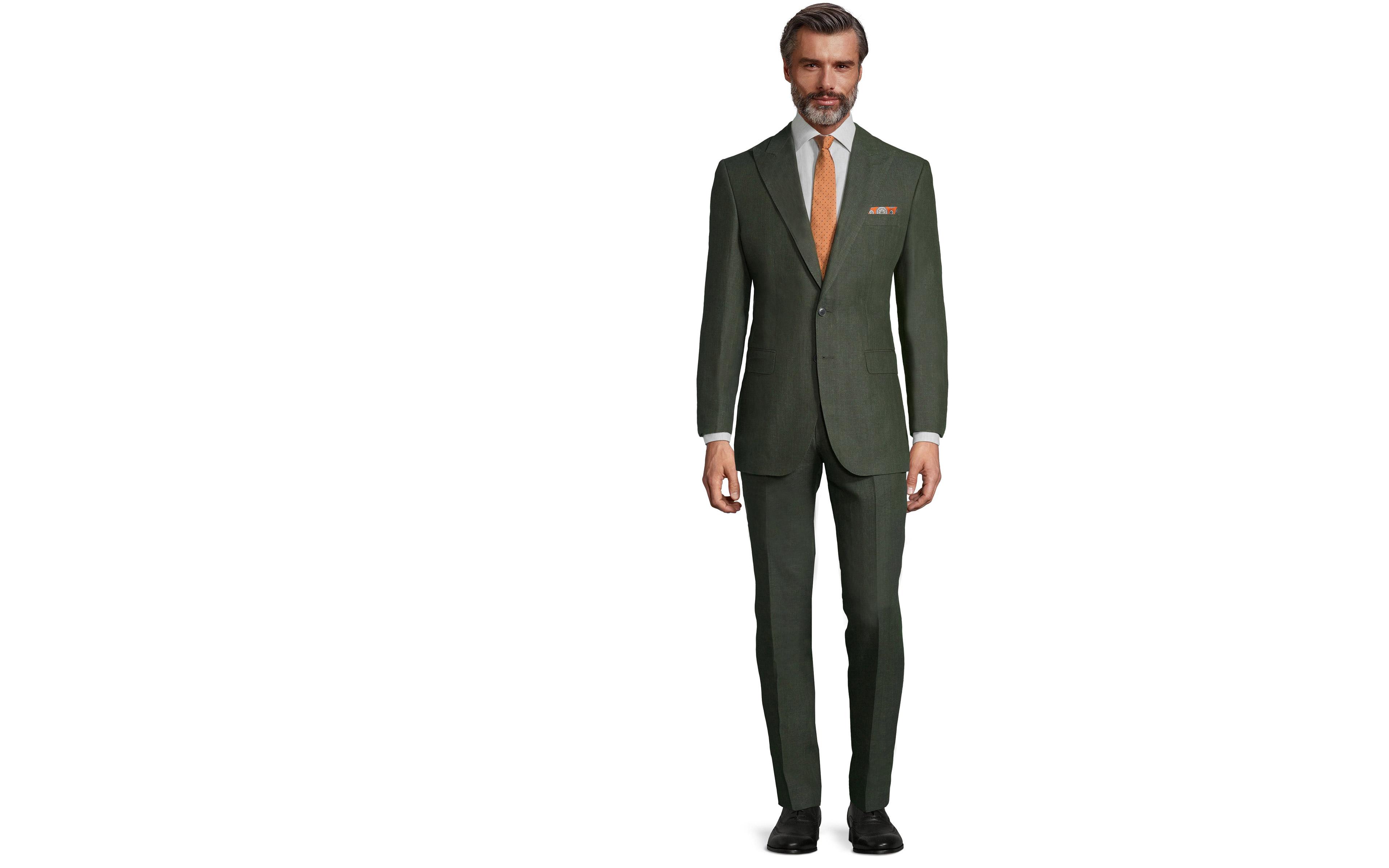 Forest Green Linen Suit