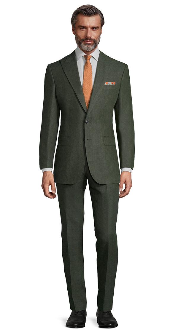 Forest Green Linen Suit