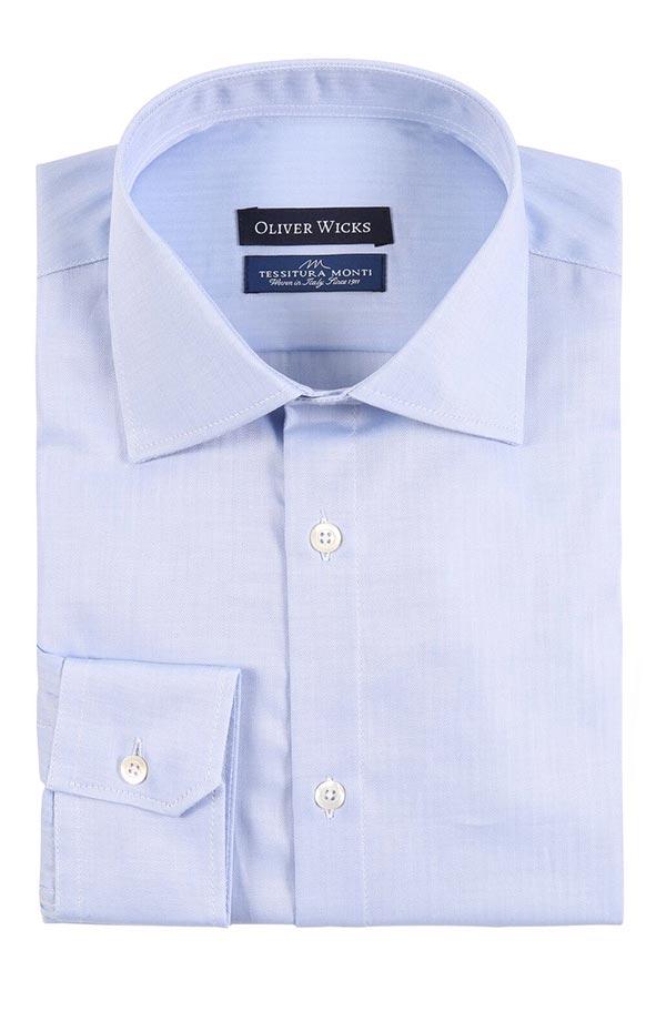 Light Blue Herringbone Cotton Shirt