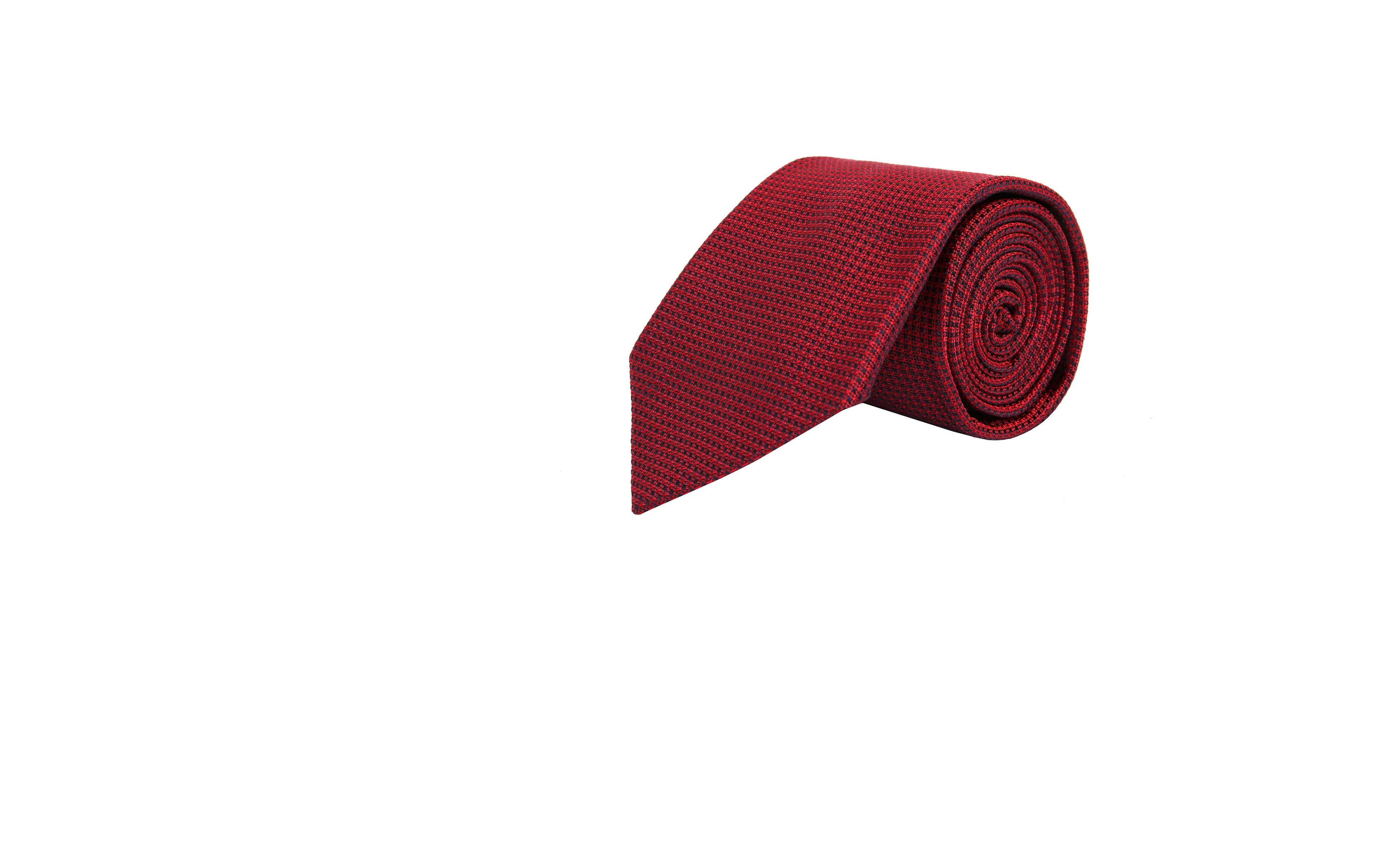 Red Hopsack Silk Tie