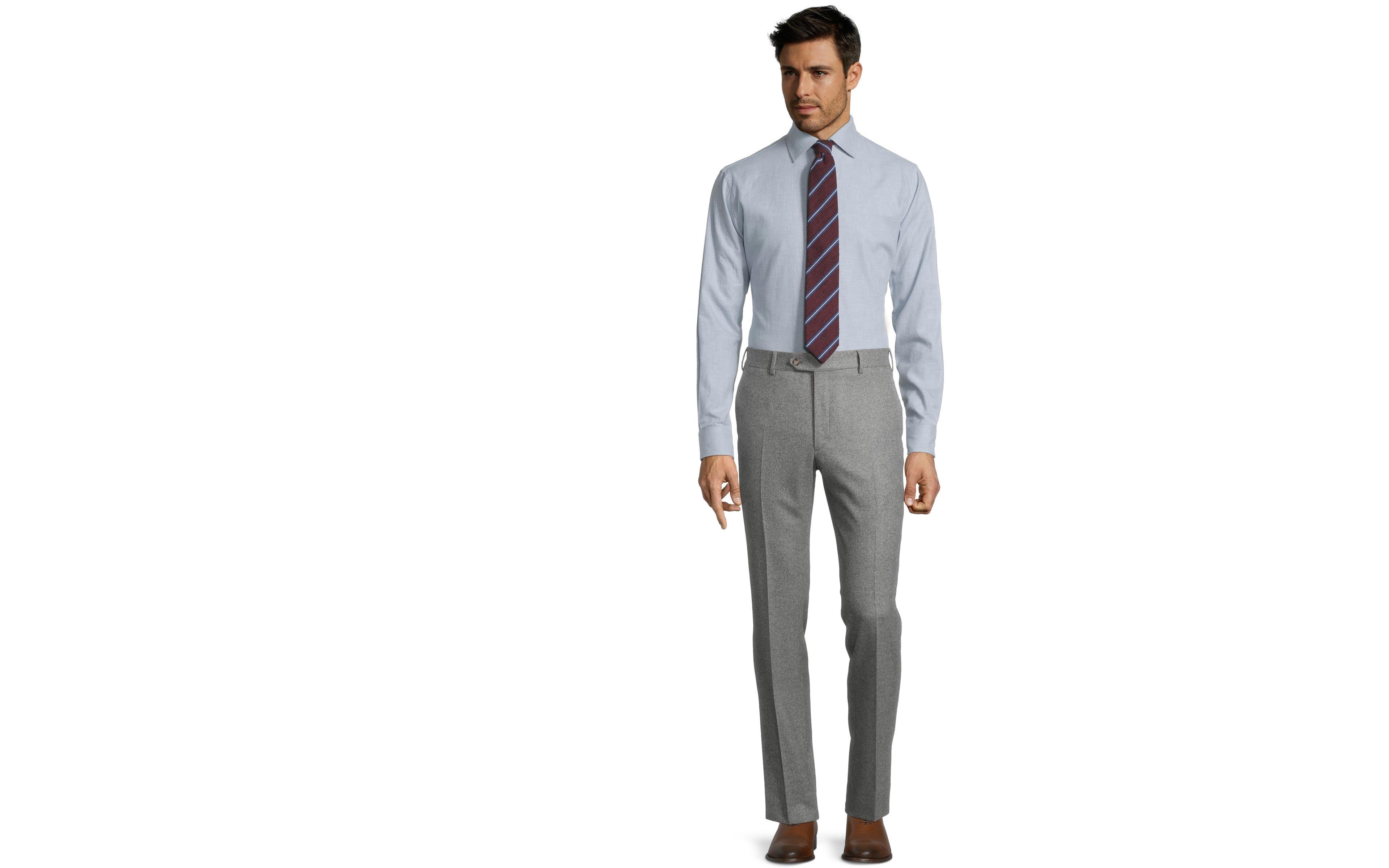 Sartorial Grey Melange Flannel 180s Pants