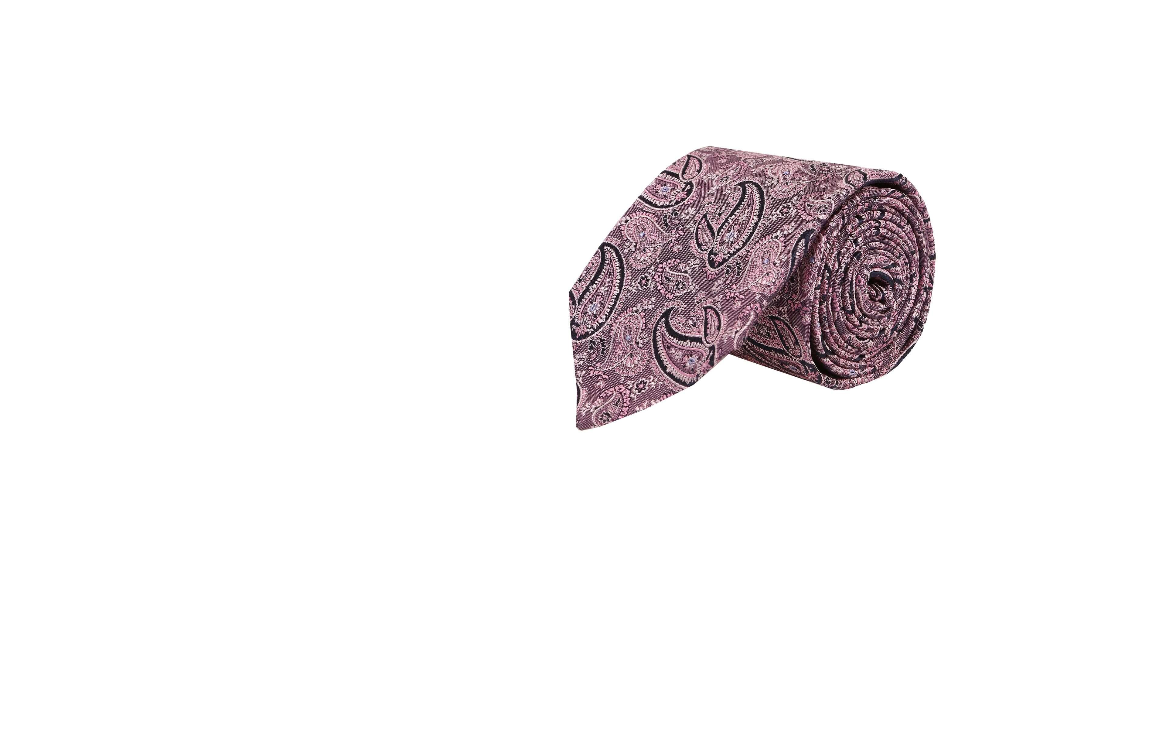 Pink Paisley Silk Tie