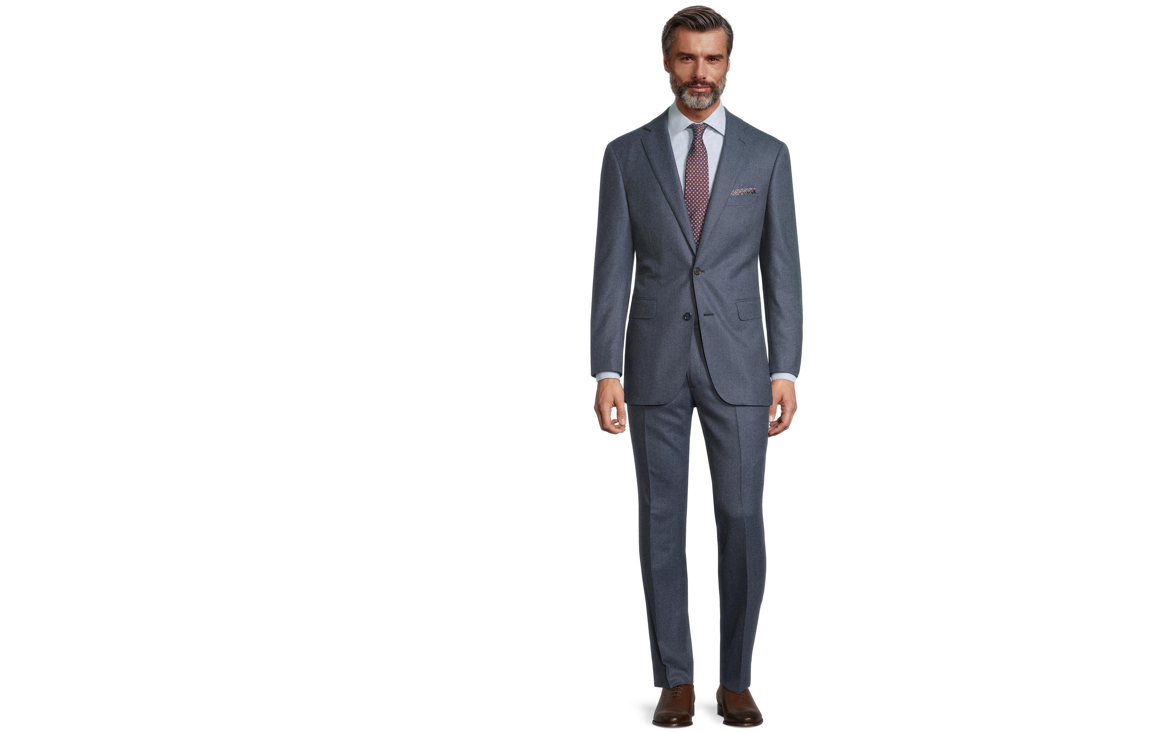 Pastel Blue Wool Flannel Suit