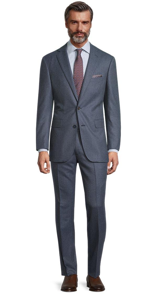 Pastel Blue Wool Flannel Suit