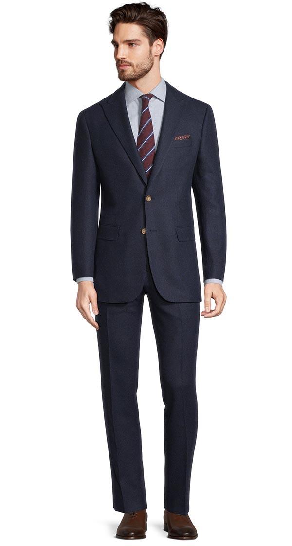 Navy Wool & Cashmere Suit