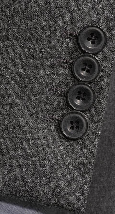 Dark Grey Natural Bi-Stretch Flannel Suit