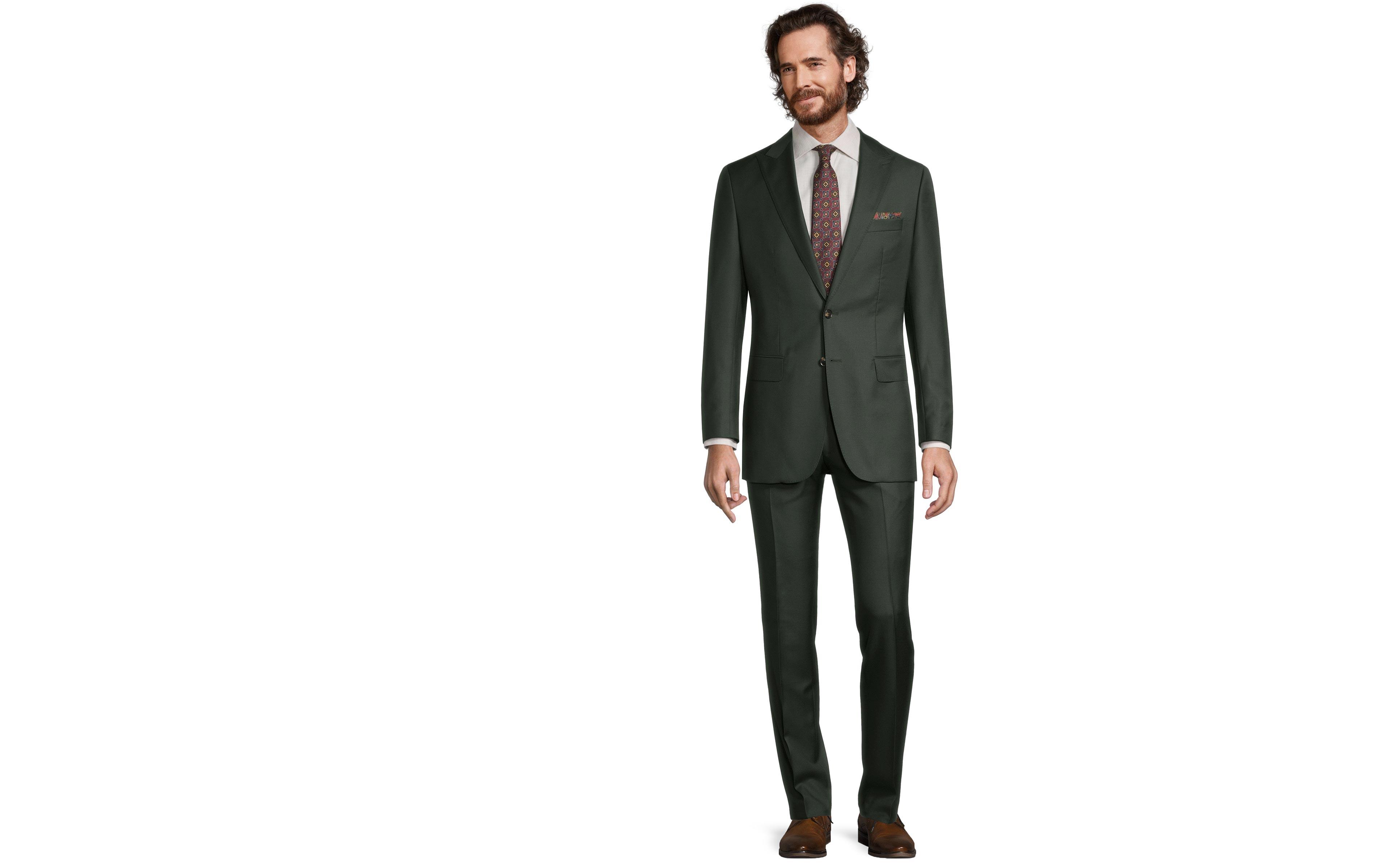 Solid Dark Green Suit