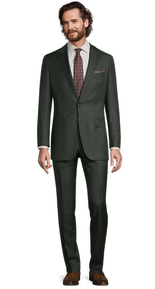 Solid Dark Green Suit