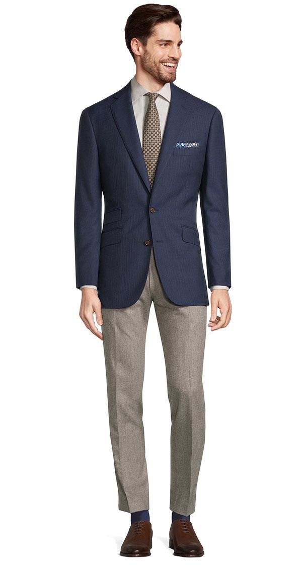 Navy Houndstooth Blazer