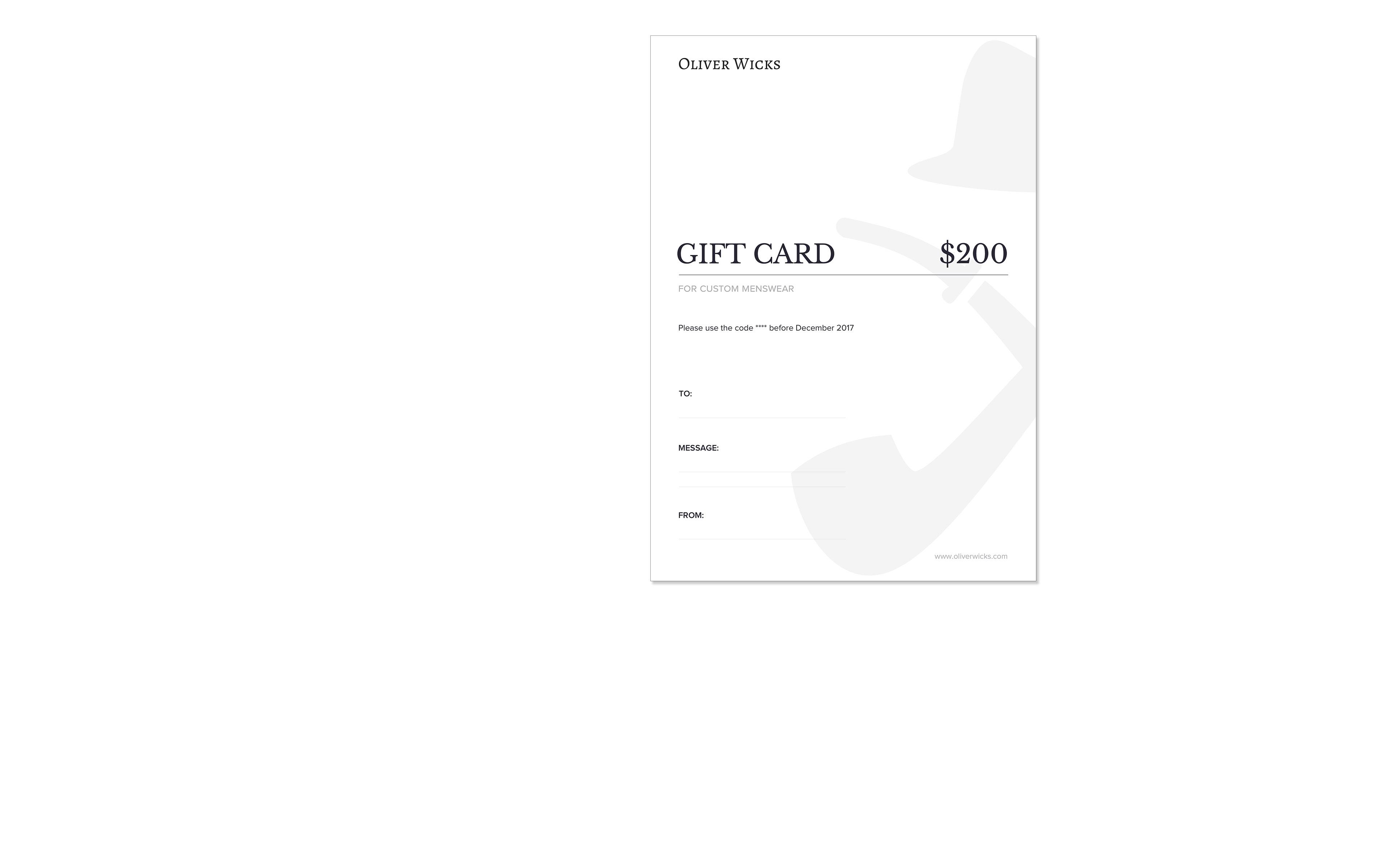 $200 / € 186 Gift e-Card