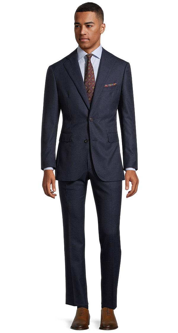 Vendetta Premium Dark Navy Birdseye Suit