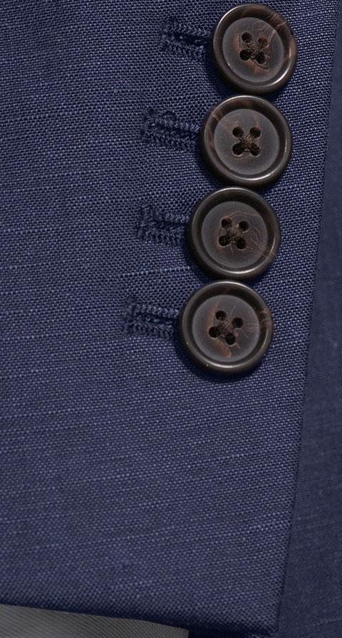 Navy Blue Wool & Linen Suit