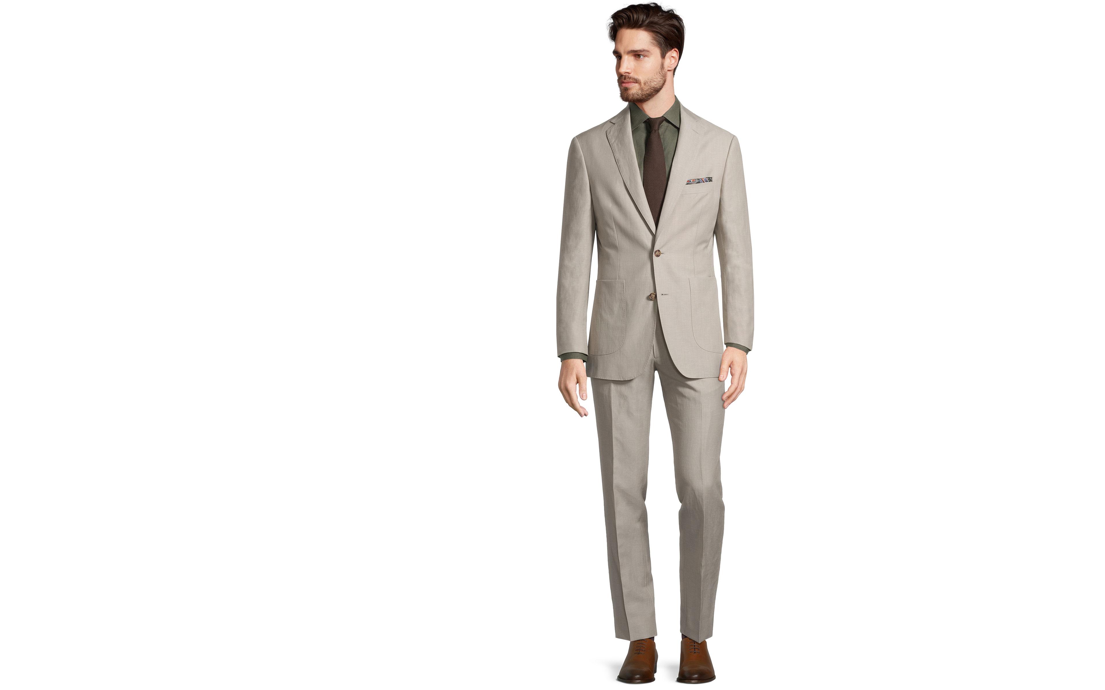 Light Beige Wool & Linen Suit