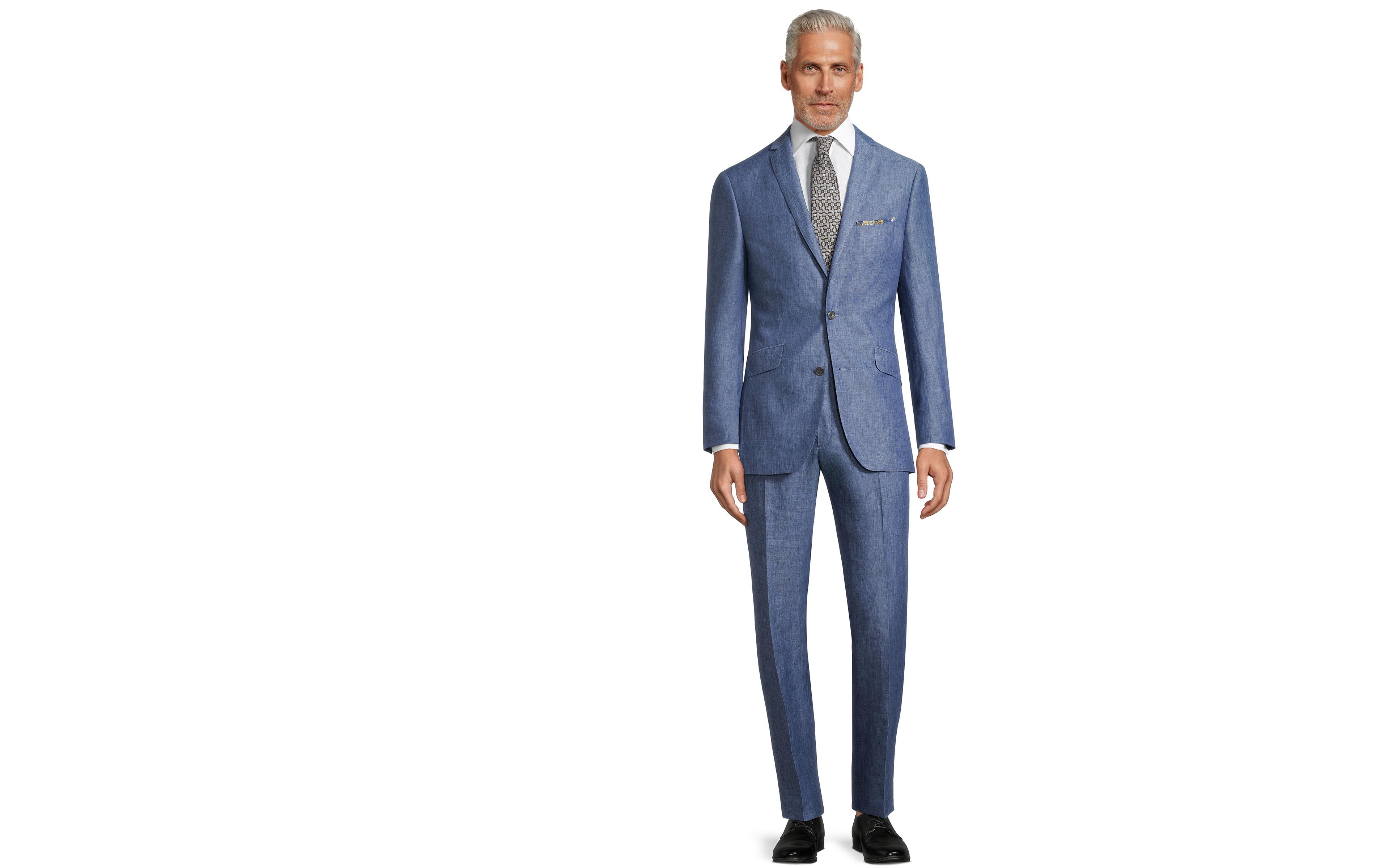 Sky Blue Linen Suit