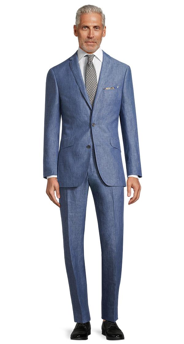 Sky Blue Linen Suit