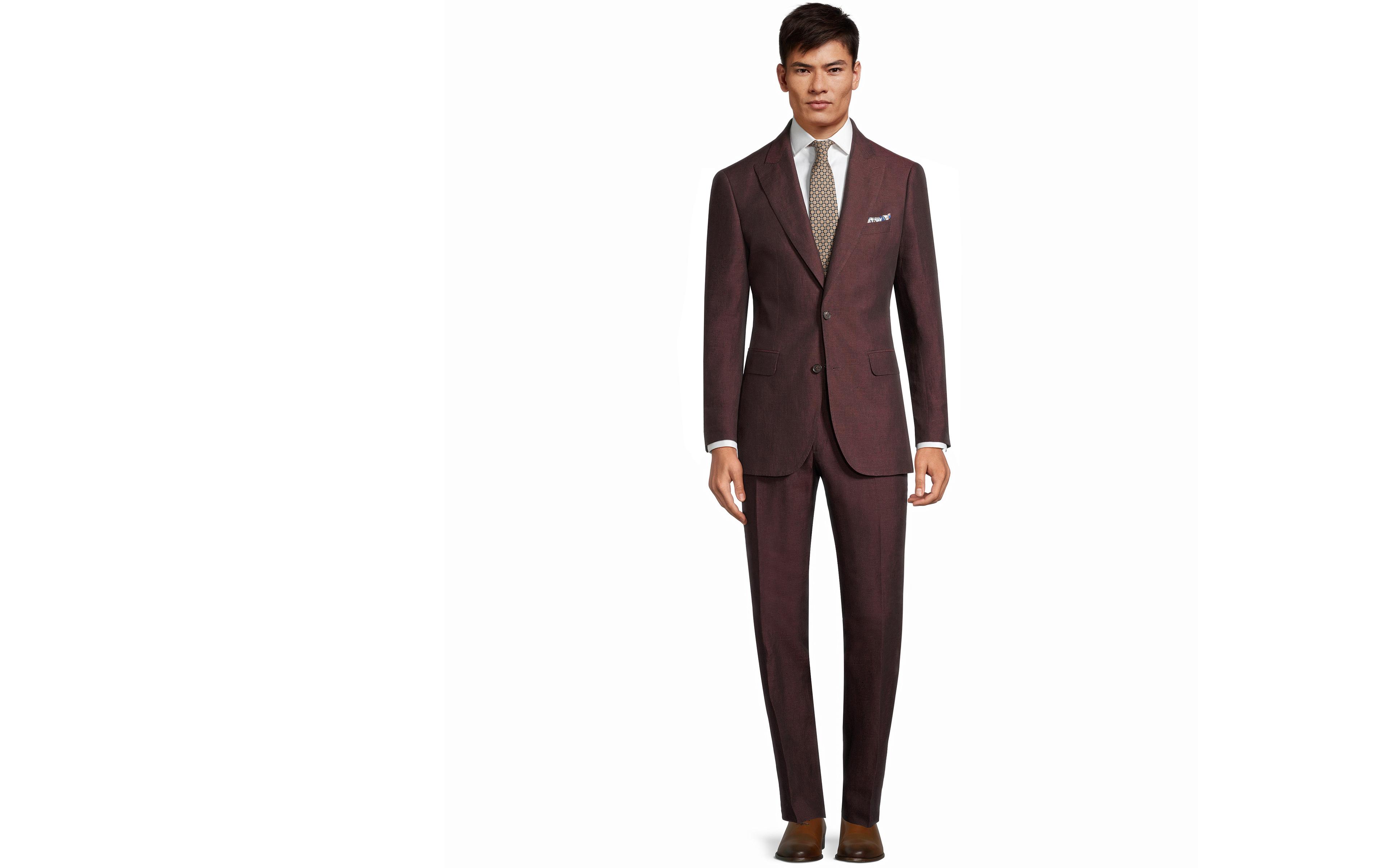 Burgundy Linen Suit