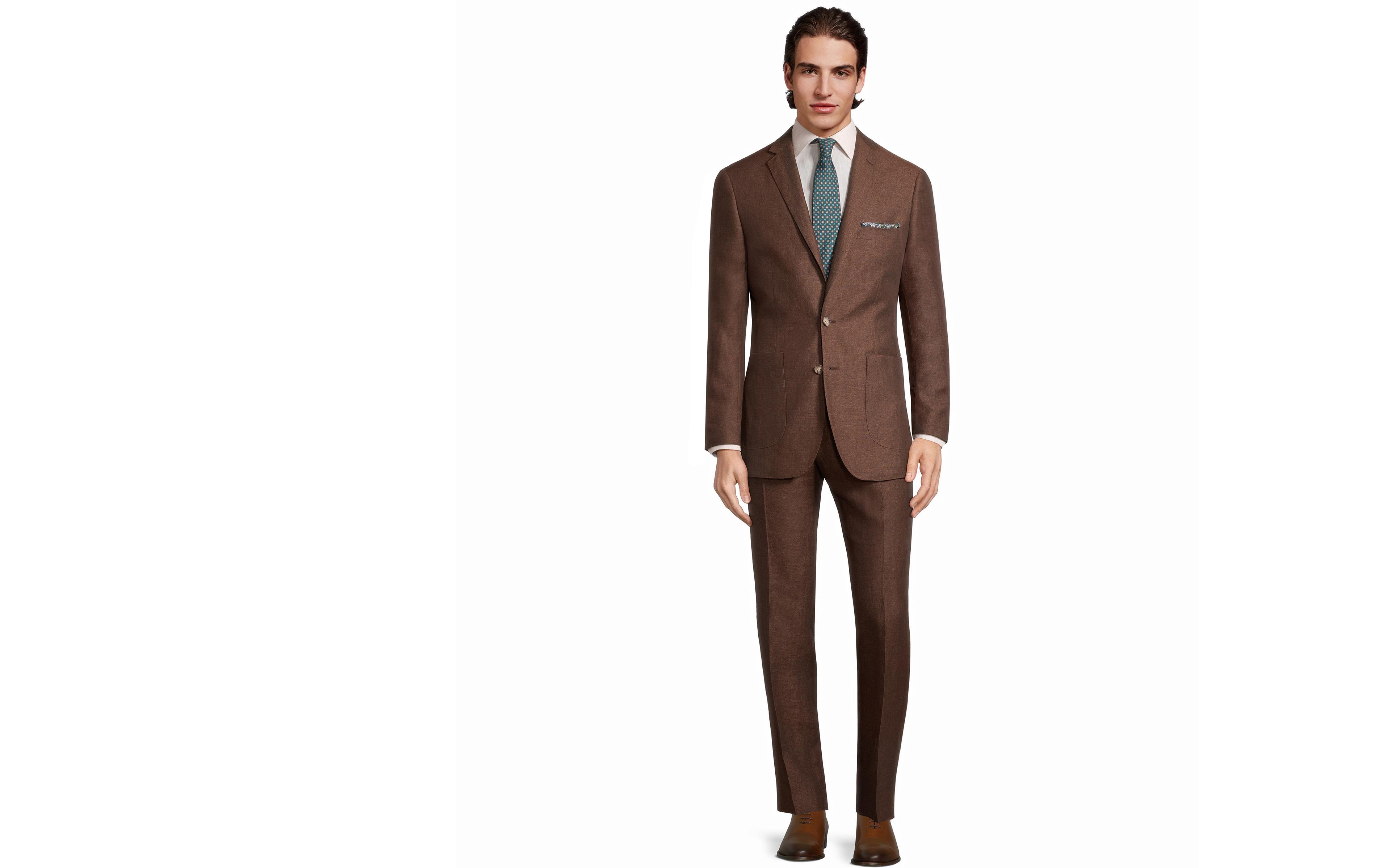 Chocolate Brown Linen Suit