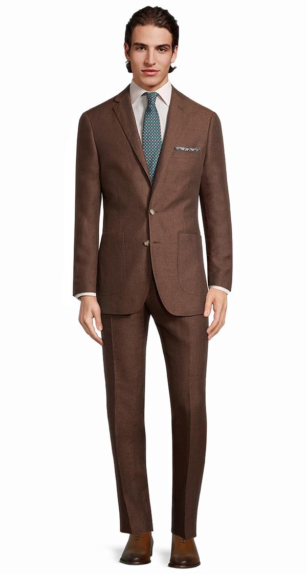 Chocolate Brown Linen Suit