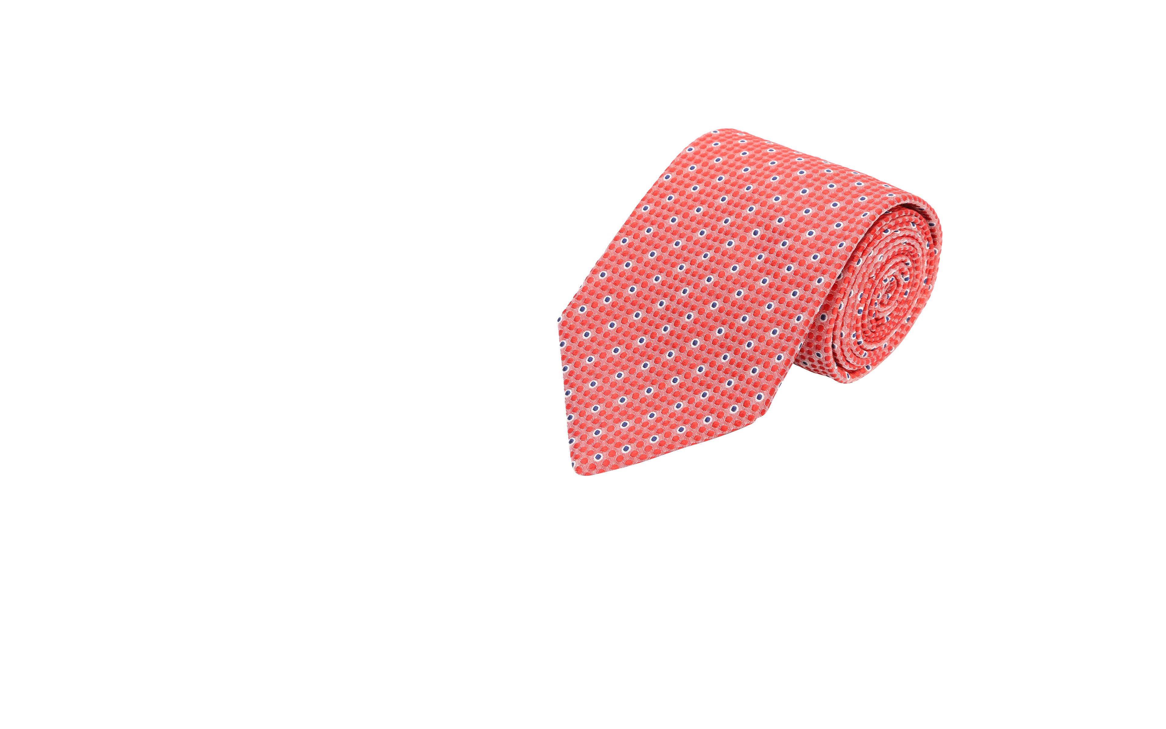 Geranium Red Patterned Silk Tie