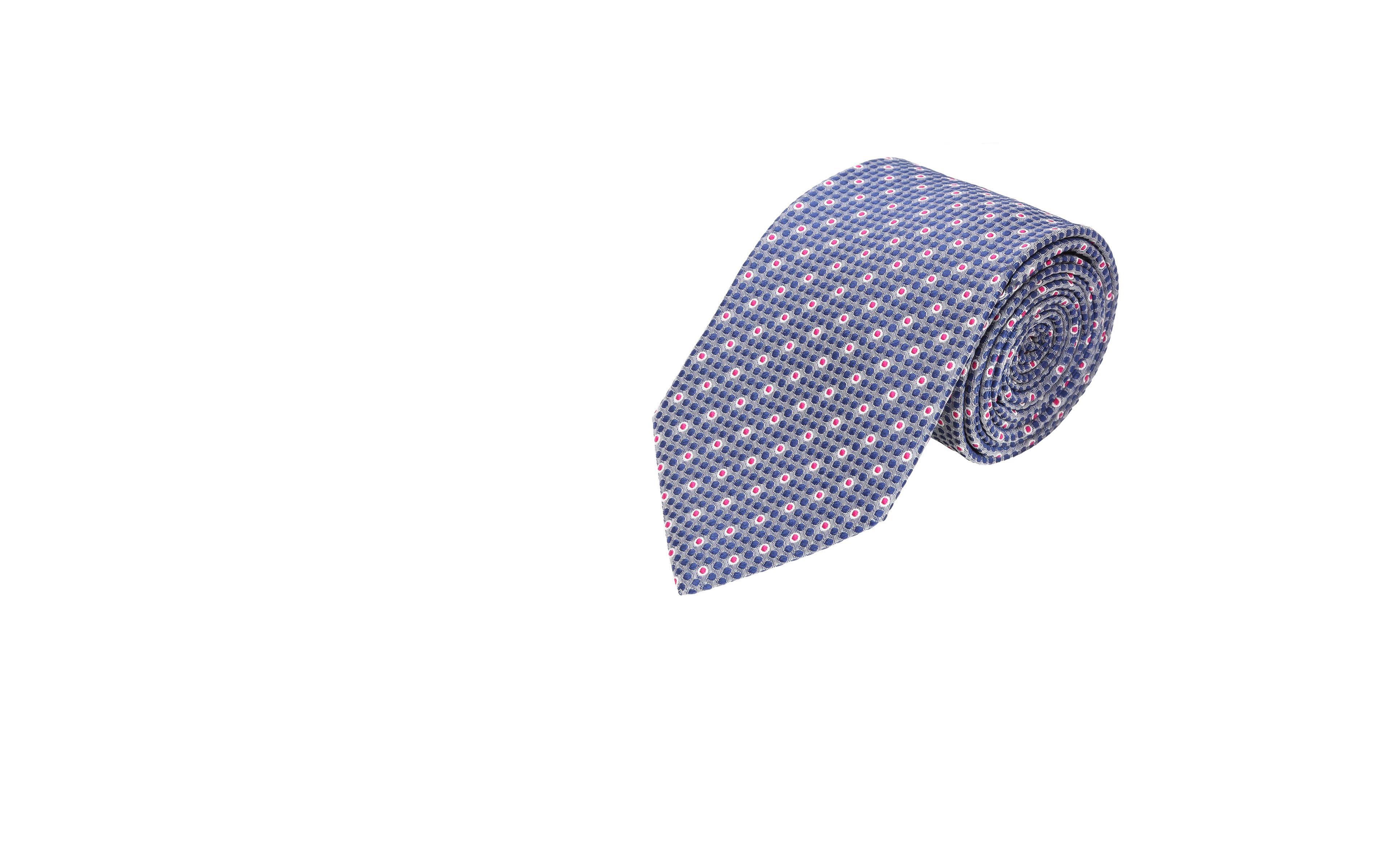 Midnight Blue Patterned Silk Tie